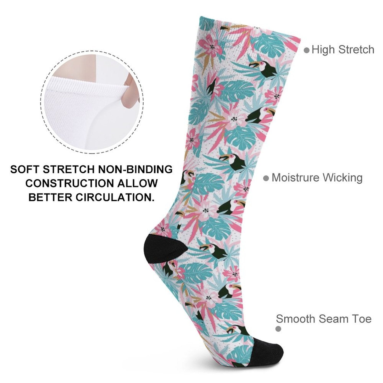Floral Toucan Prined socks Gifts for Men Women
