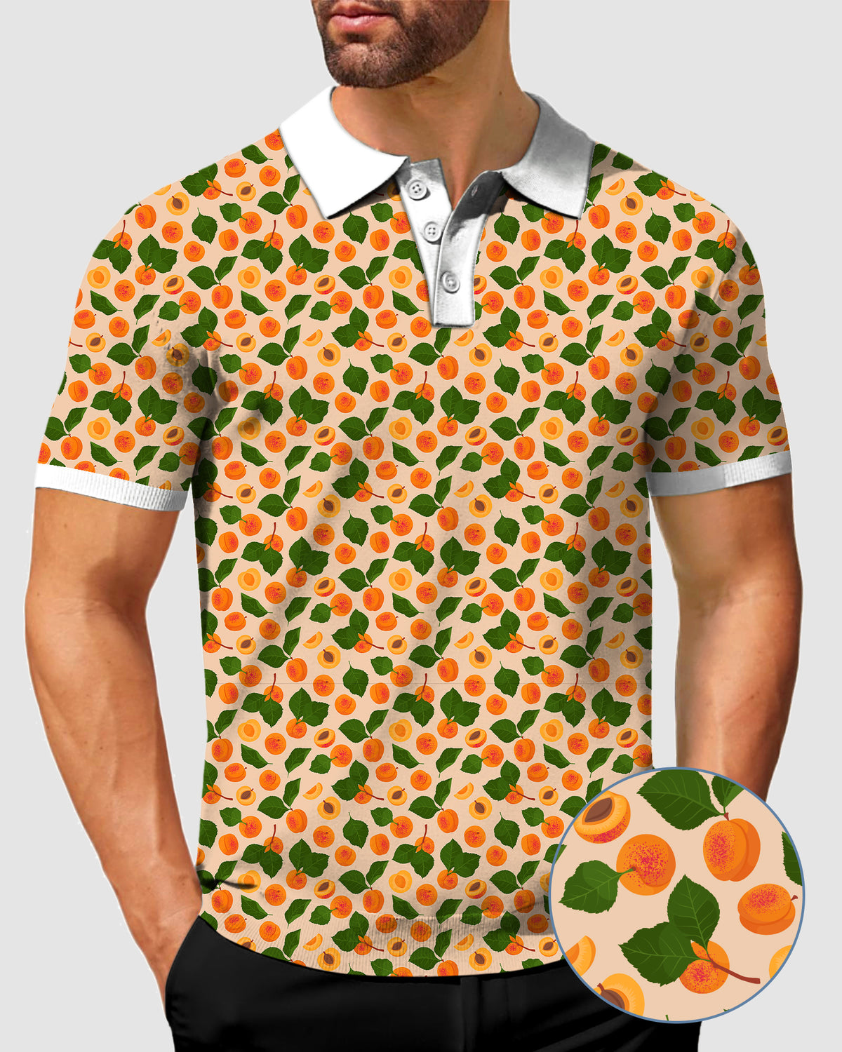 Men's Peach leaves Polo