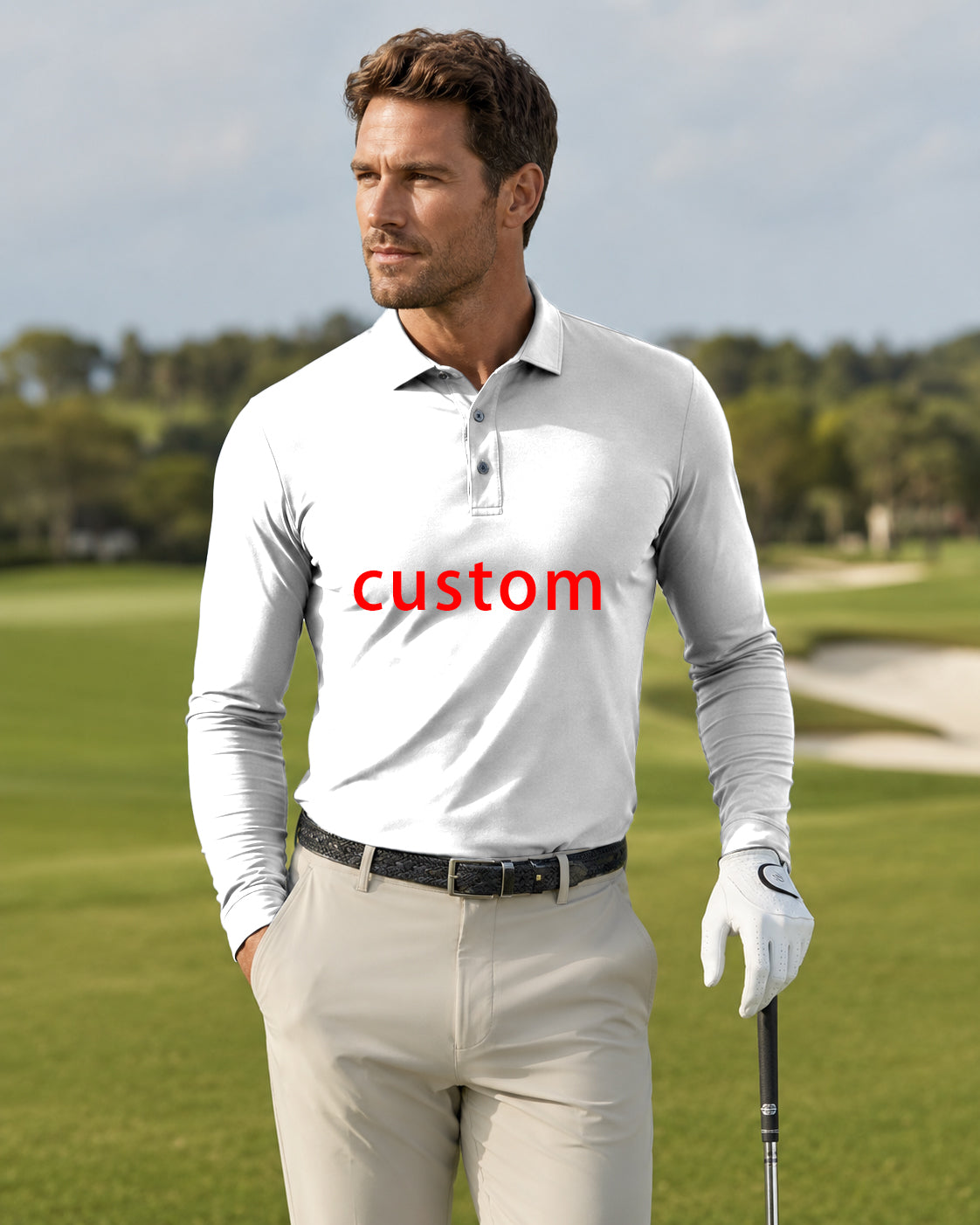 Men's Custom Own Logo Long-sleeved Polo