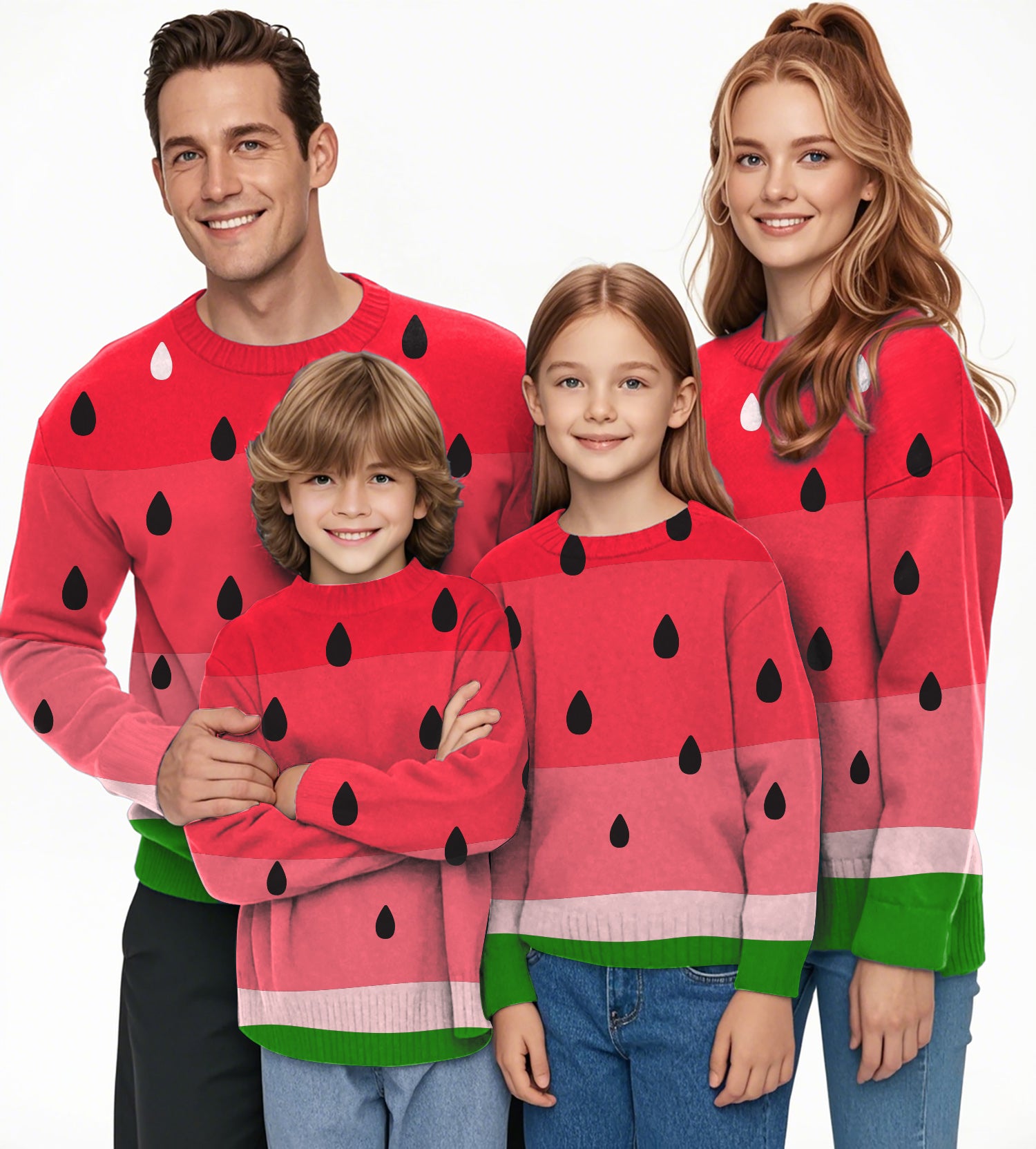 watermelon Crewneck Pullover Ugly Sweater Men Women boy girl family