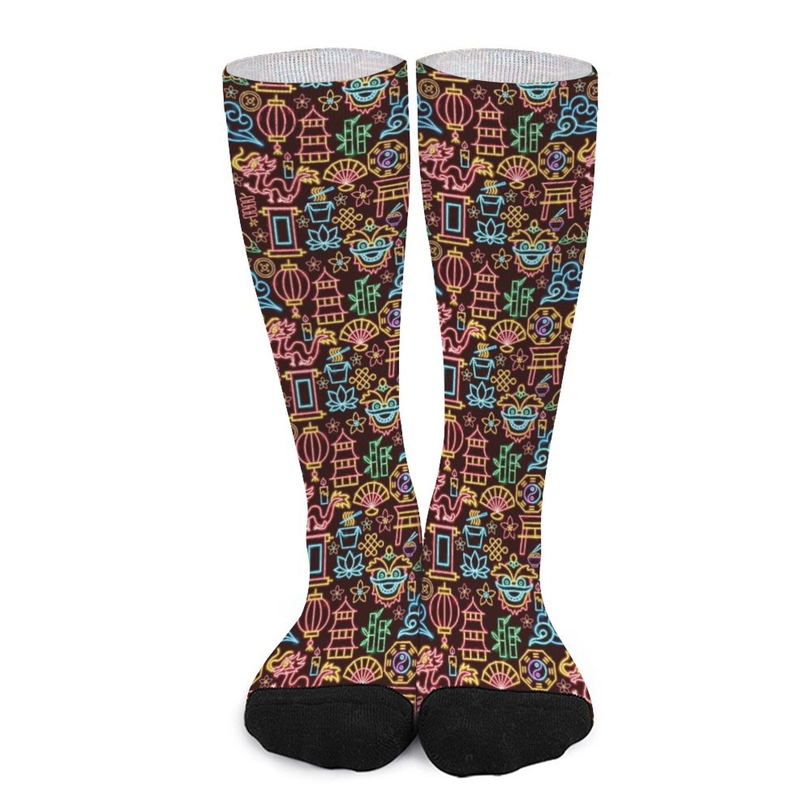 Neon Chinese New Year Prined socks Gifts for Men Women