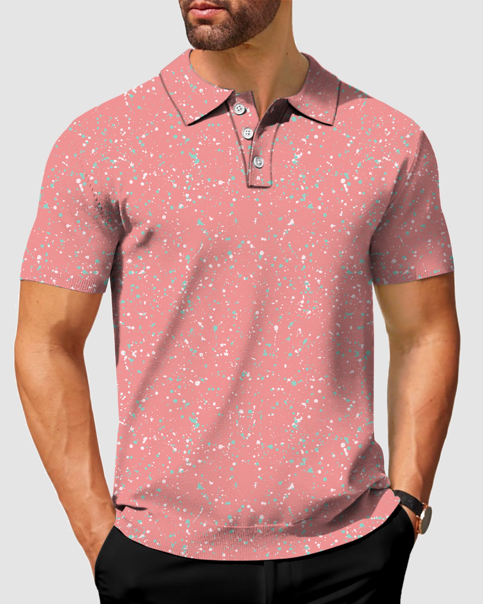Men's Paint Splatter Polo