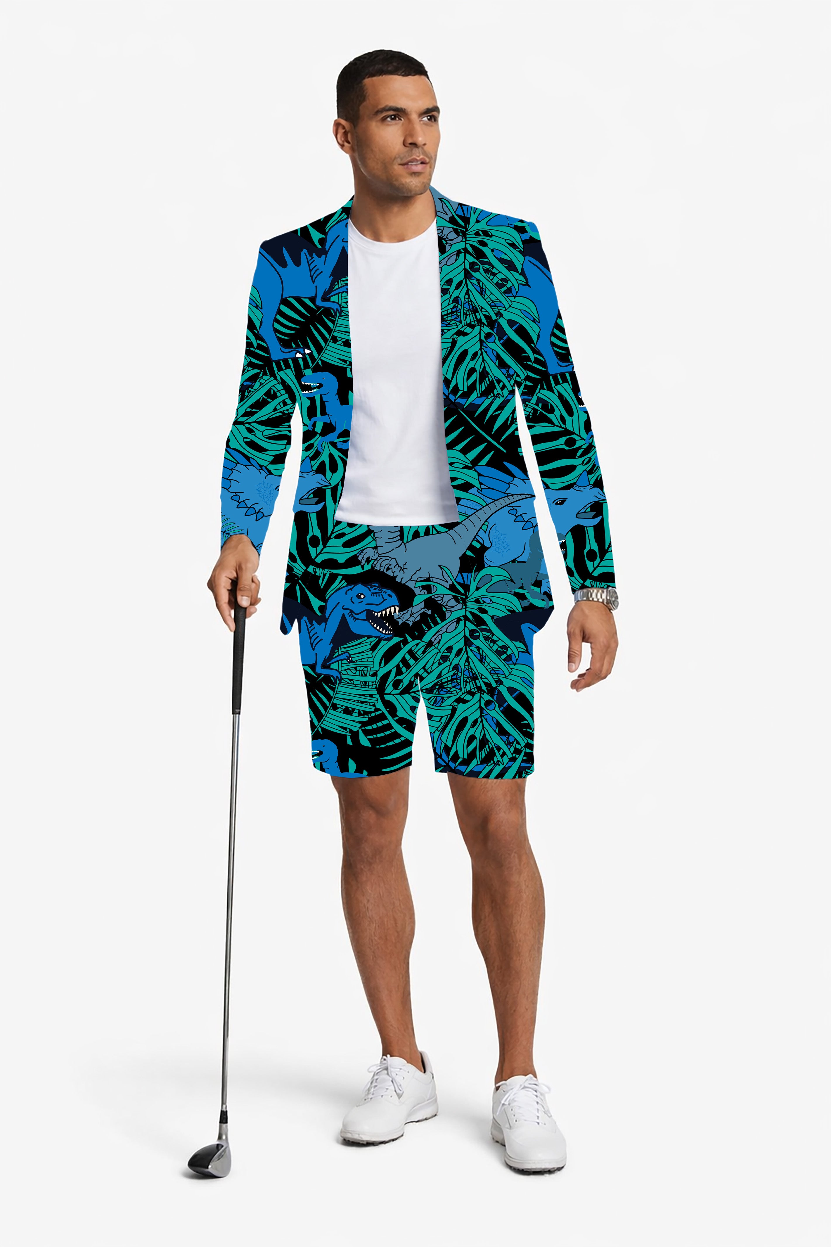 T-Rex Jungle Men's Party Costumes-Theme Party 2pcs Suit set-Blazer Shorts