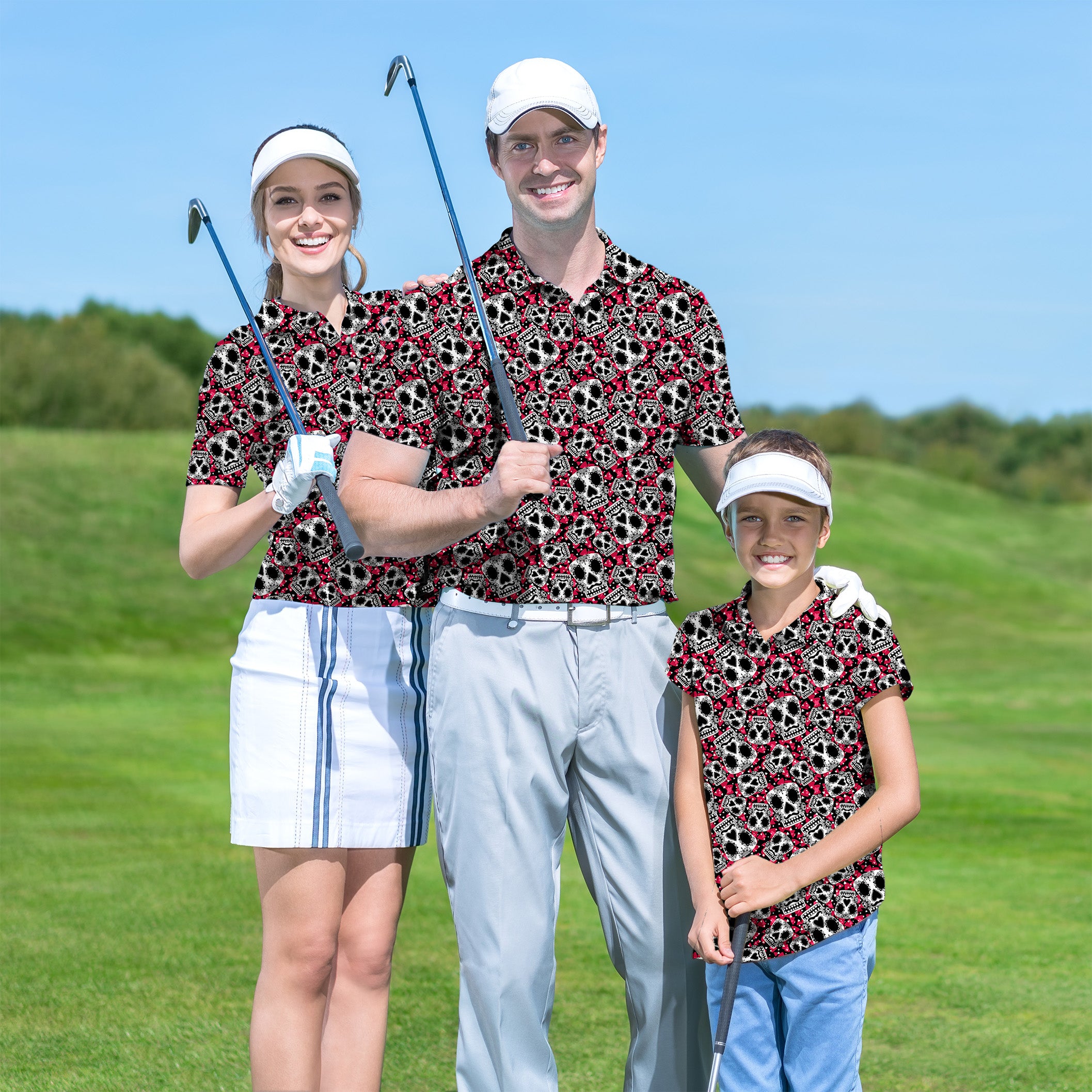 Family Sugar Skull Pattern set Golf Championship Trophy tournament