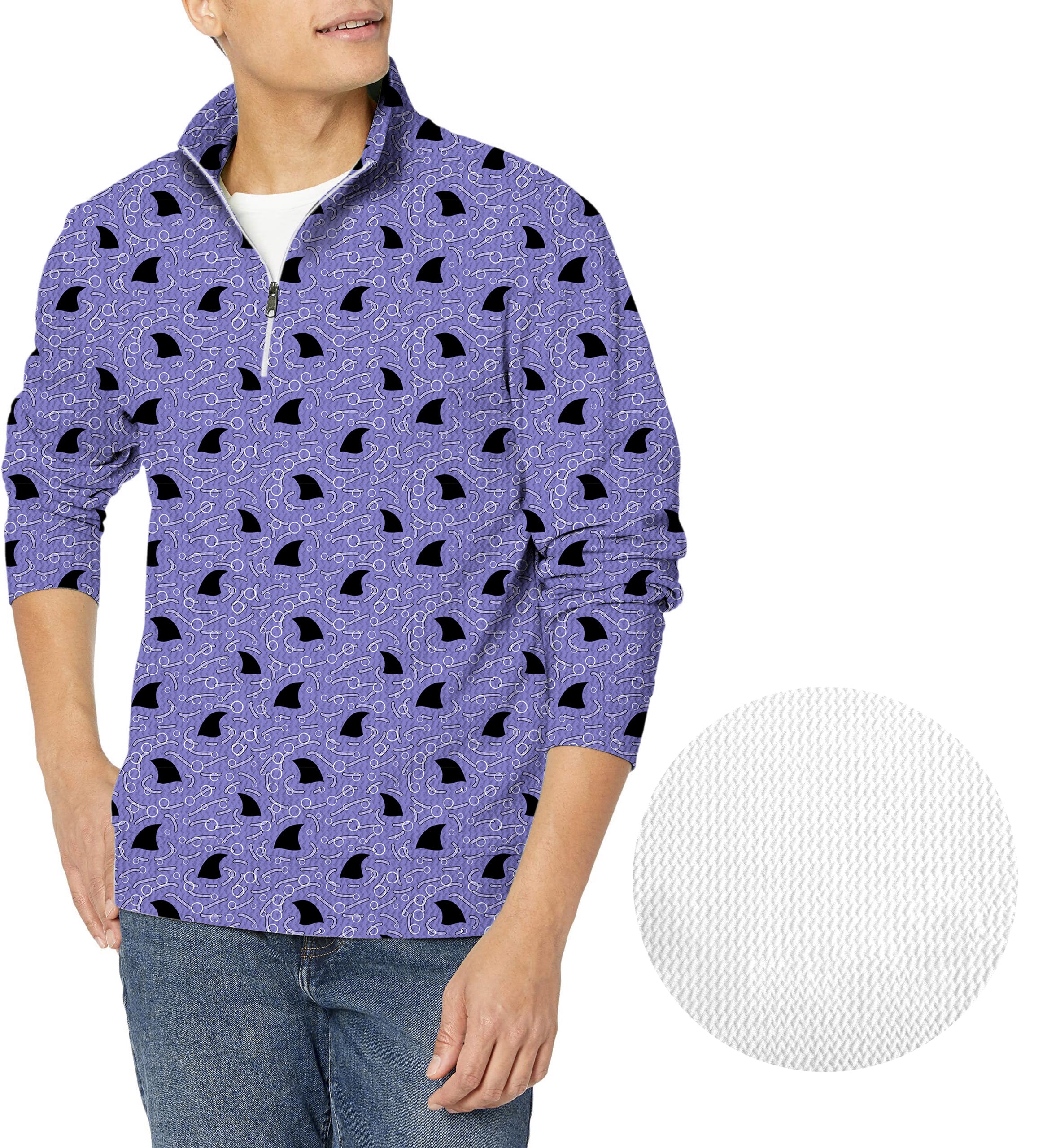 Shark Fin Seamless Men's Golf Waffle Zipper Pullover