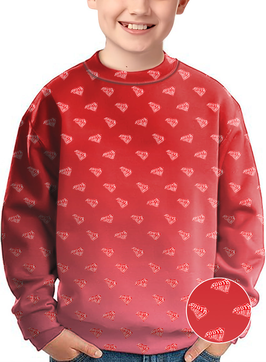 Red South Carolina Crewneck Pullover Kids Ugly Sweater