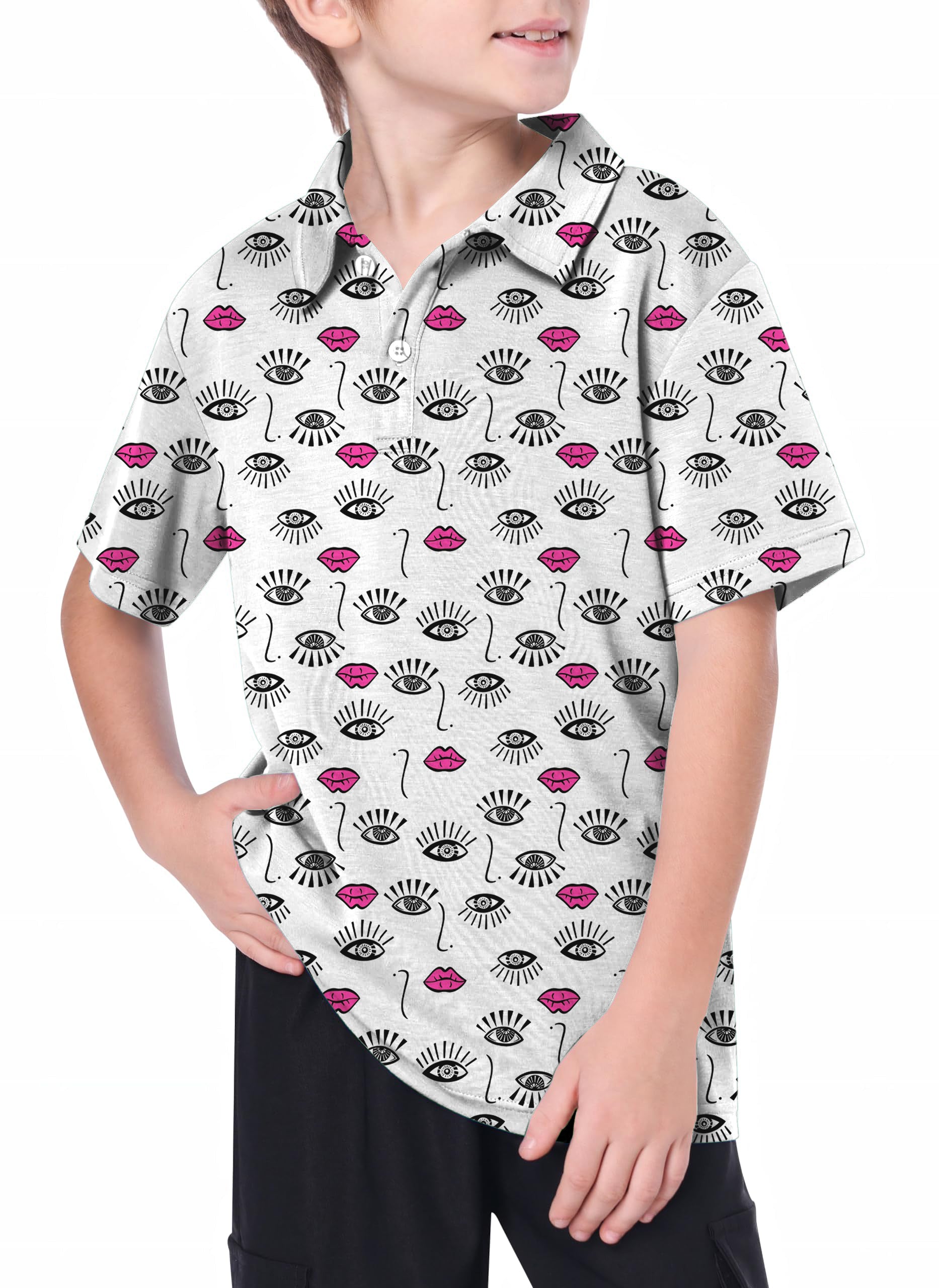 Youth Sexy red lips Golf Polo