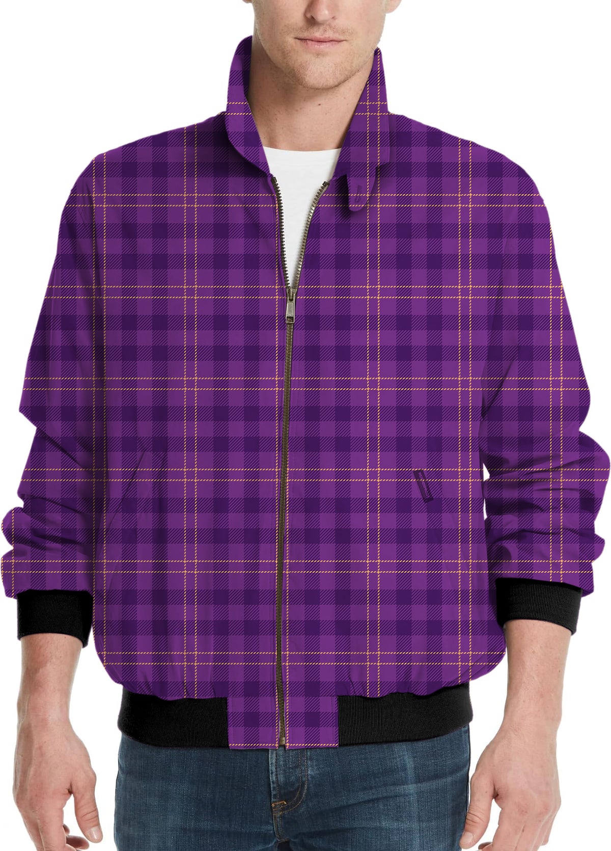 Halloween purple plaid Men's Golf Windbreaker Light Jacket
