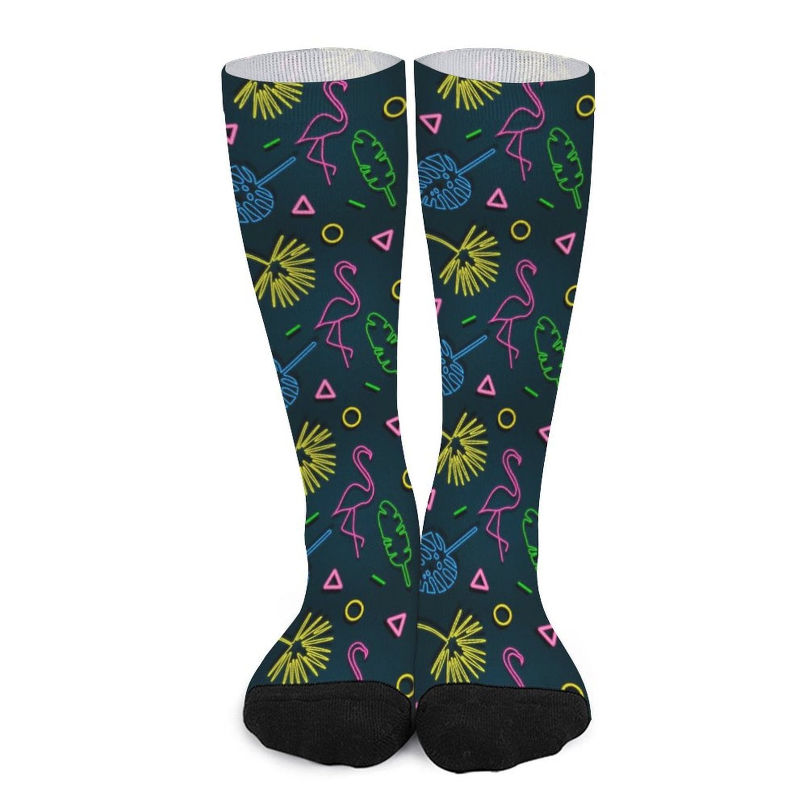 Flamingo neon Prined socks Gifts for Men Women