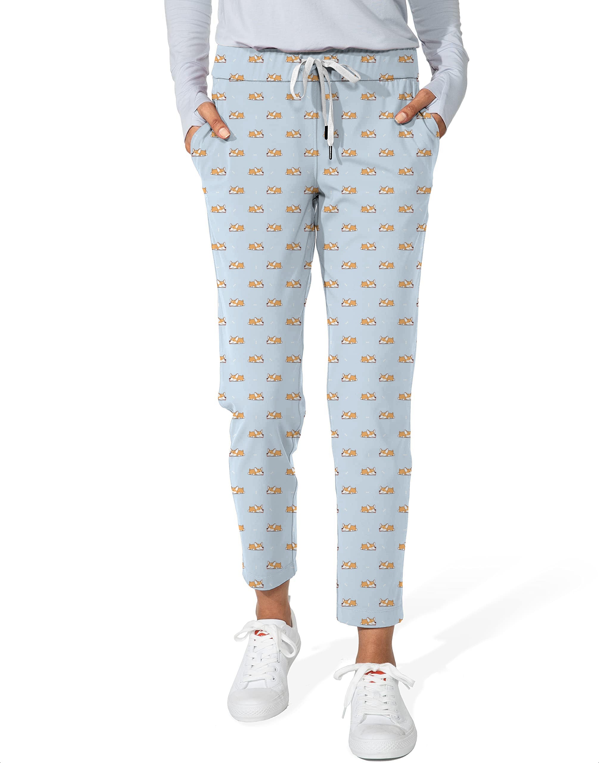 Cute corgi-Women's 7/8 Stretch Ankle Golf Pants