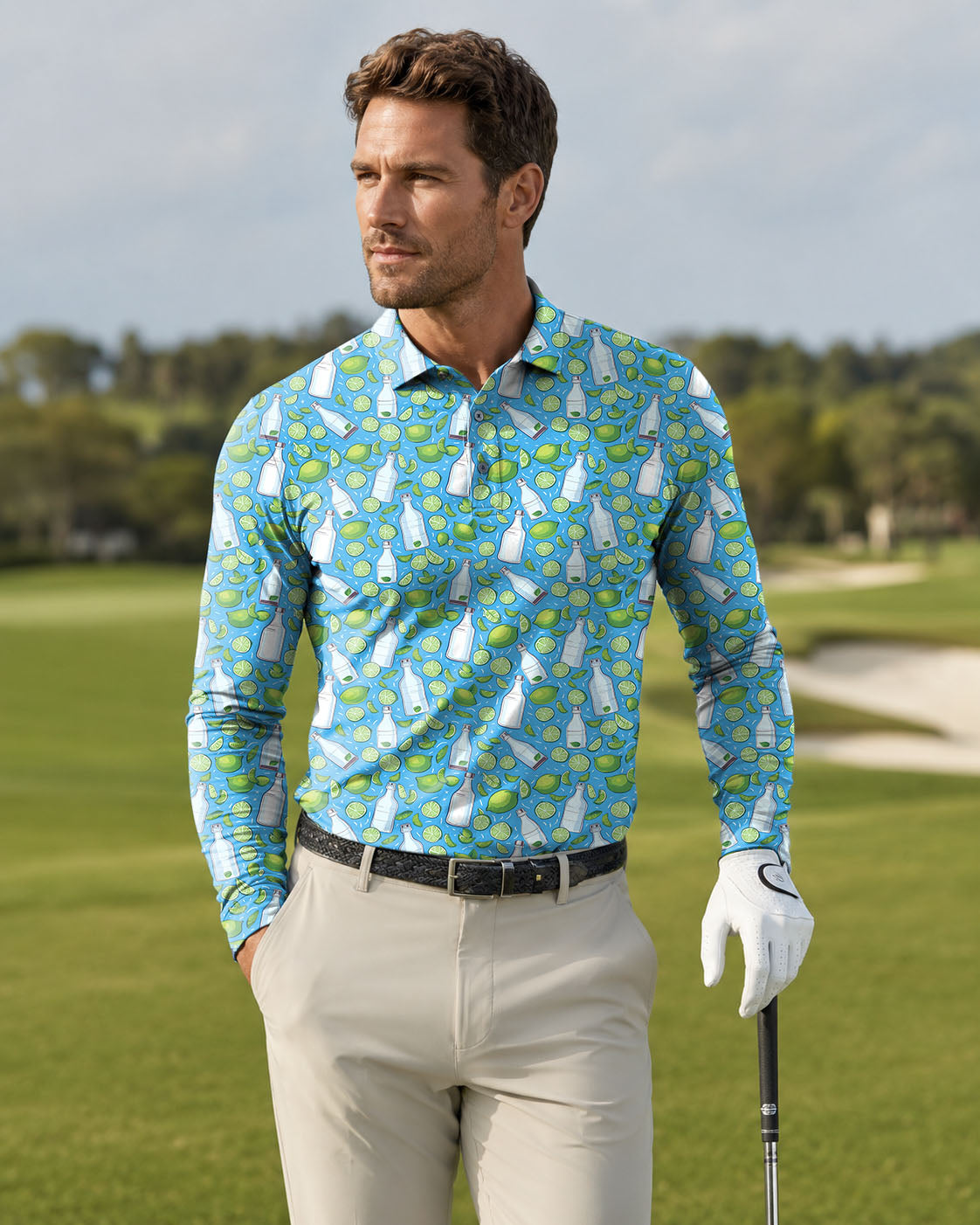 Men's Tequila Summer golf Long-sleeved Polo
