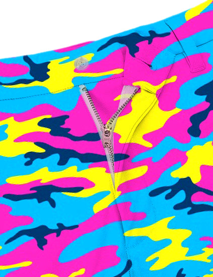 Men Neon Camo Golf Shorts