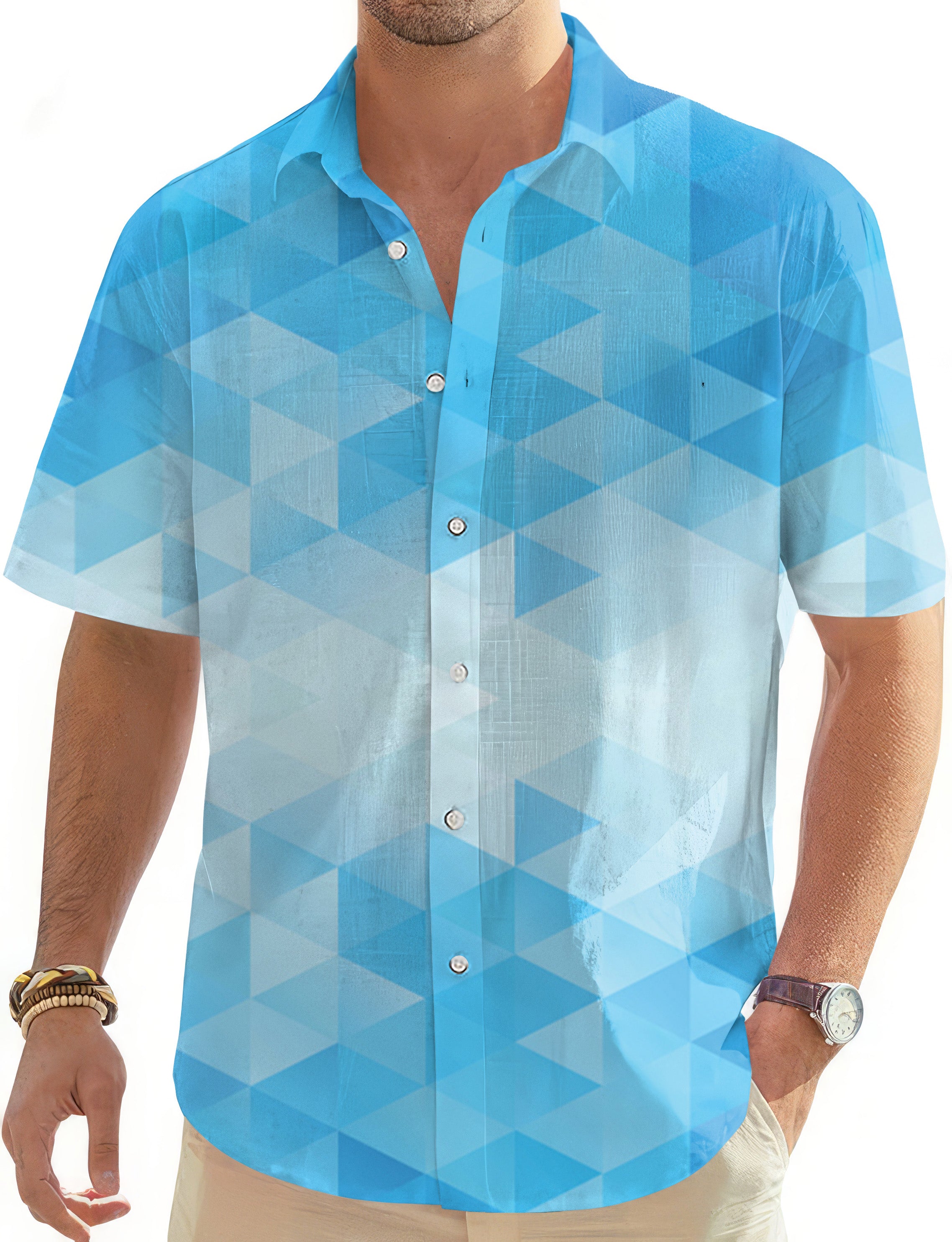 Baby Fade Men's Golf Hawaiian Shirts Button Down Shirt
