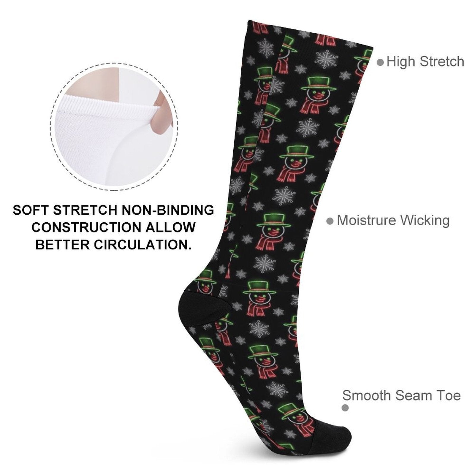 Neon Snowman Prined socks Gifts for Men Women