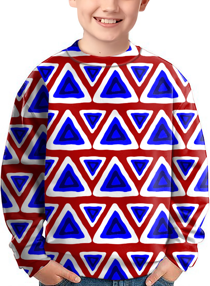 Triangle tribal Crewneck Pullover Kids Ugly Sweater