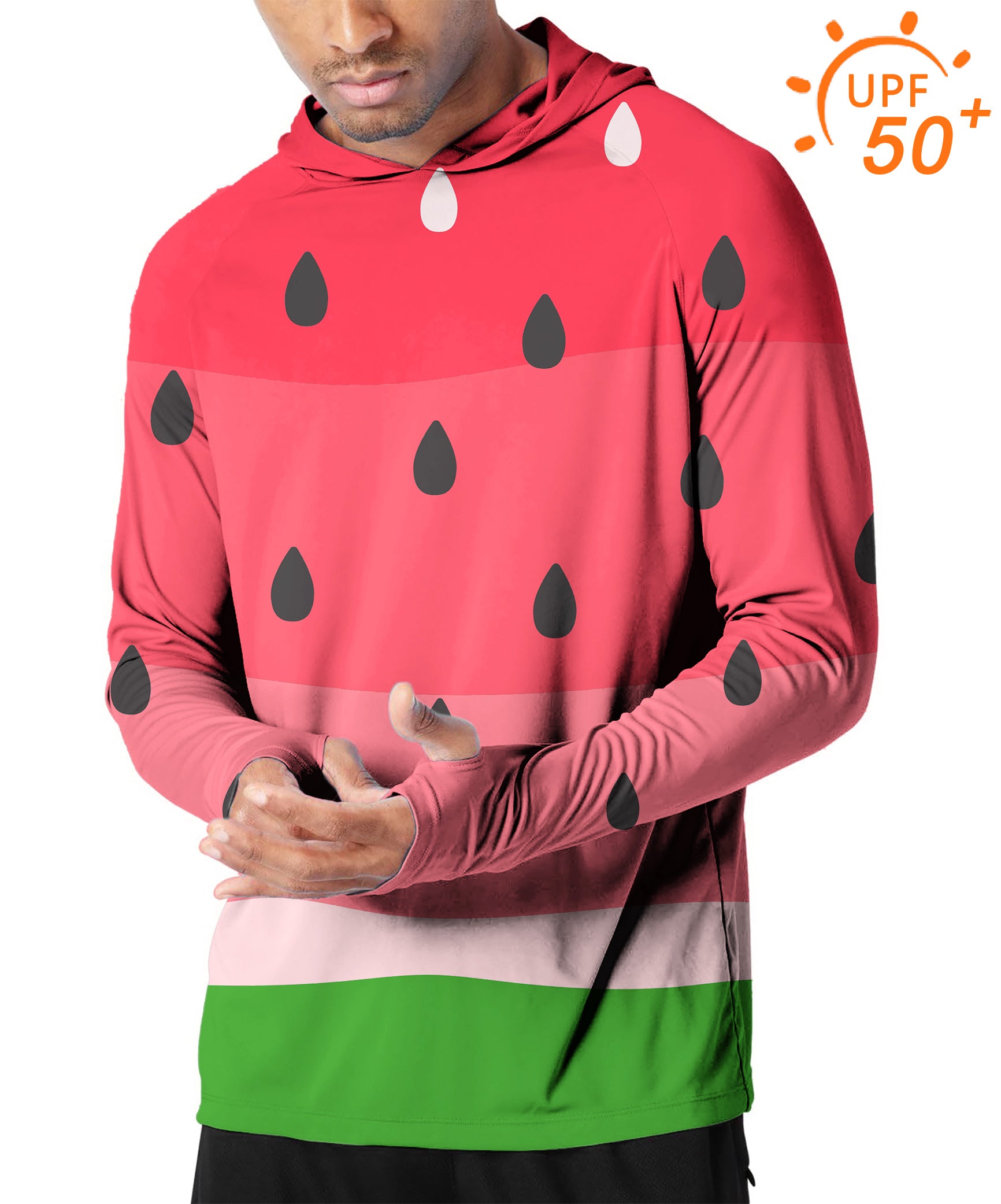 Men's Outdoor watermelon Golf Sun Protection Slim Fit hoodies