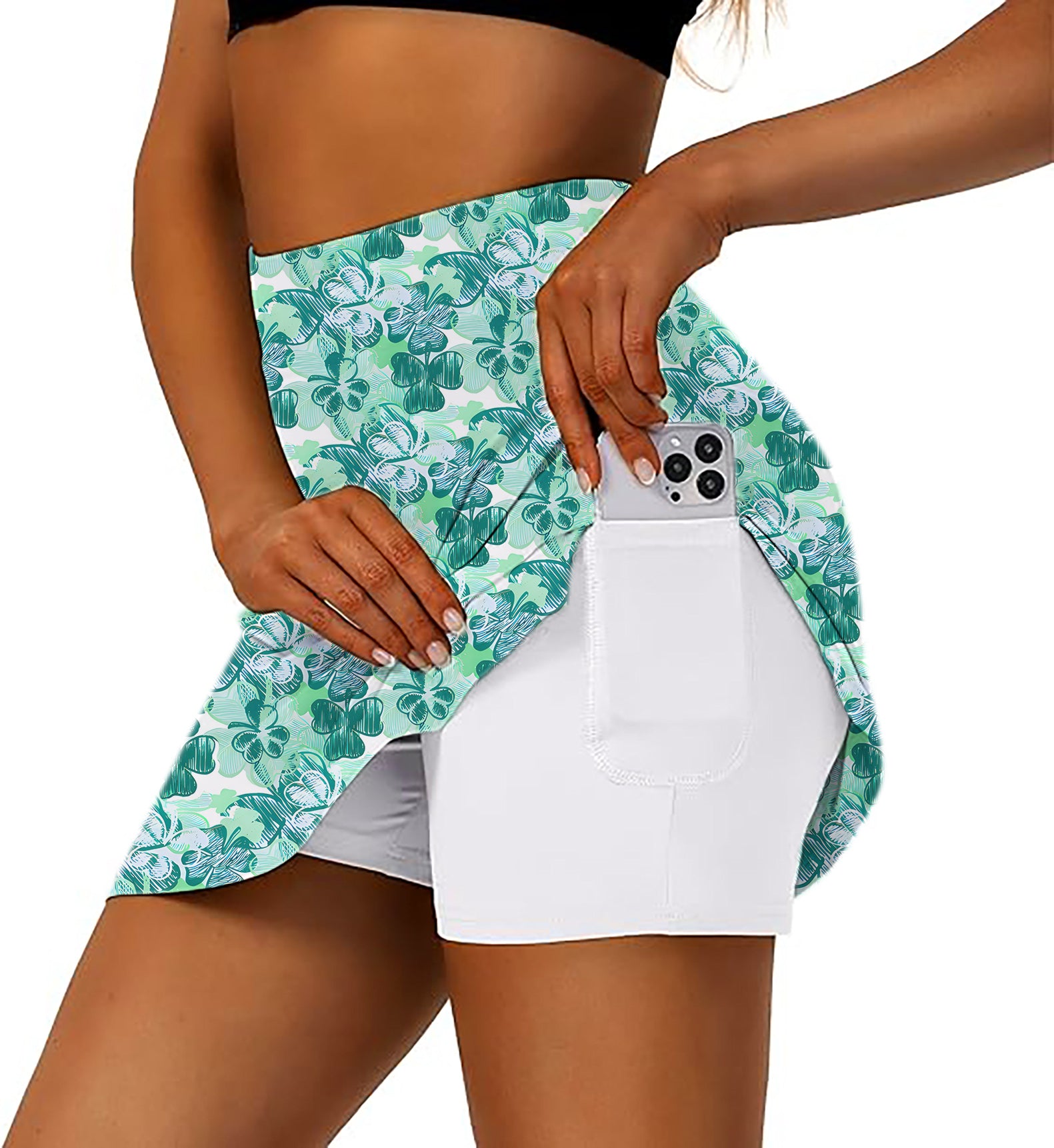 Four leaf clover Women's Athletic Golf Skorts Flared Skirts