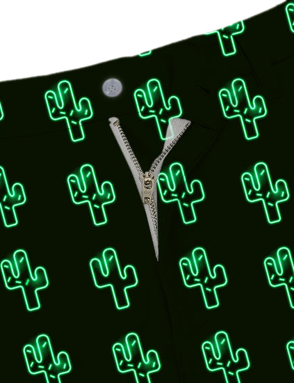 Men Crazy Cactus Golf Shorts