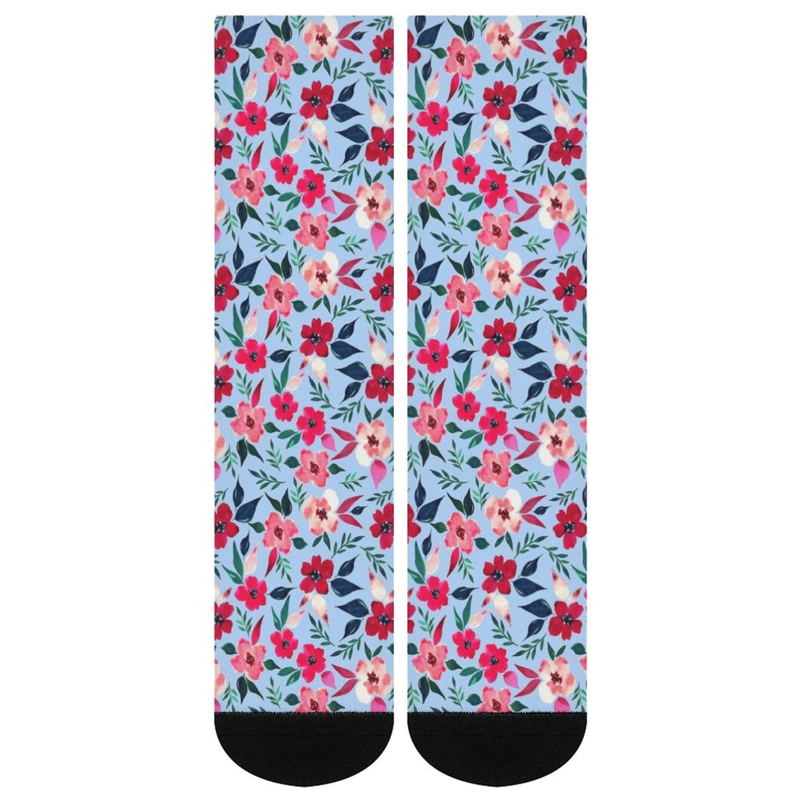 Tropical flowers Prined socks Gifts for Men Women