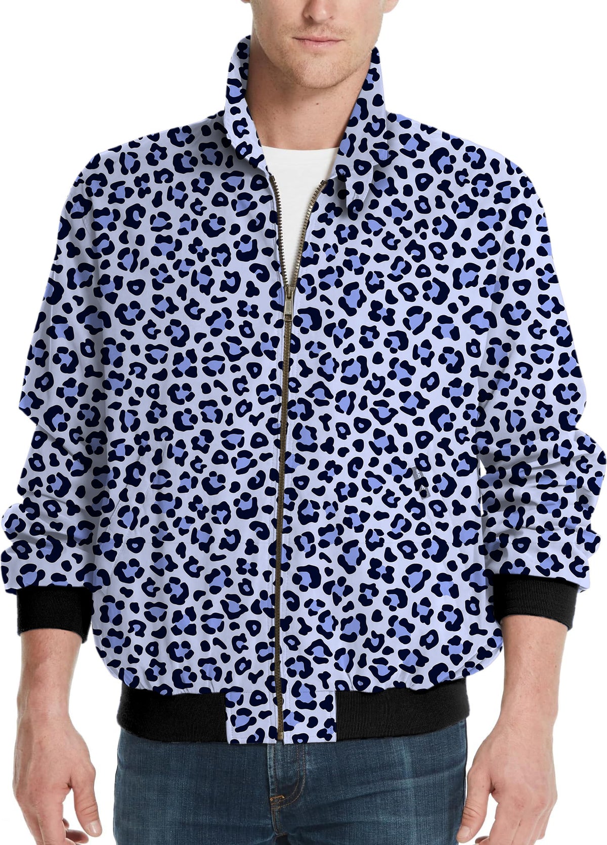 purple leopard print Men's Golf Windbreaker Light Jacket