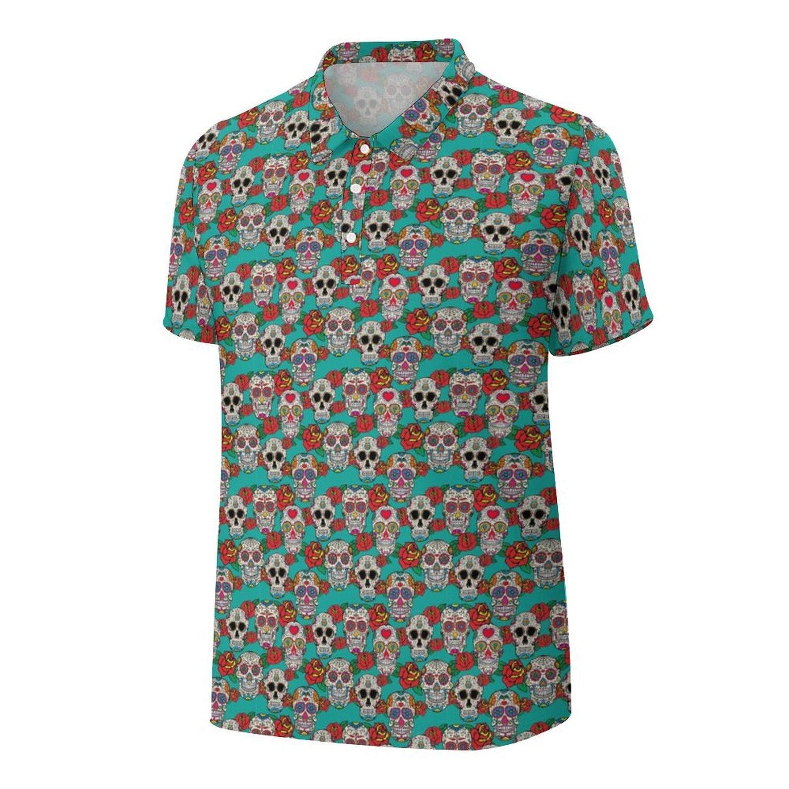 Skull and Rose Men's golf polo