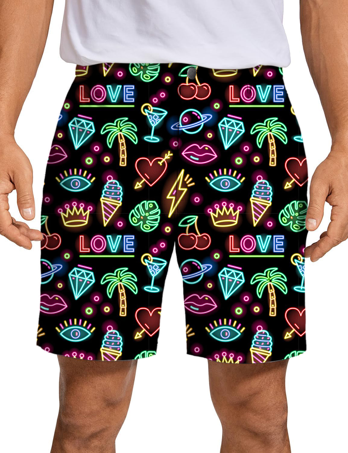 Men's neon summer Golf Shorts