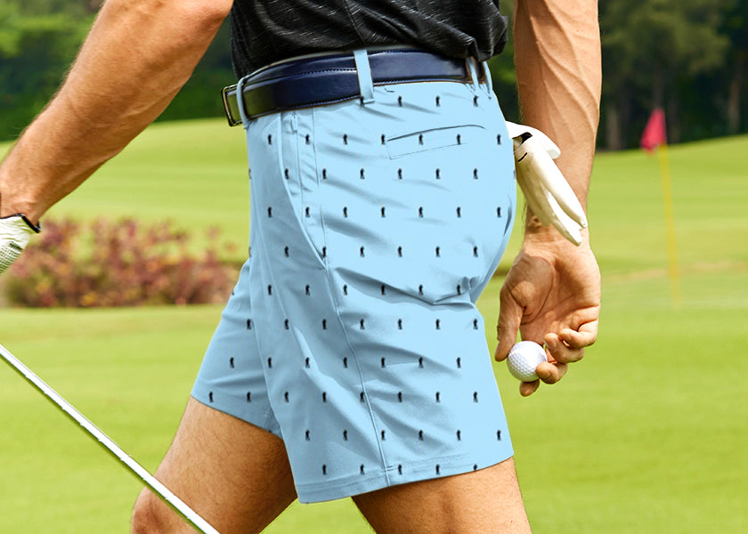 Men Beers on the course ocean color Golf Shorts