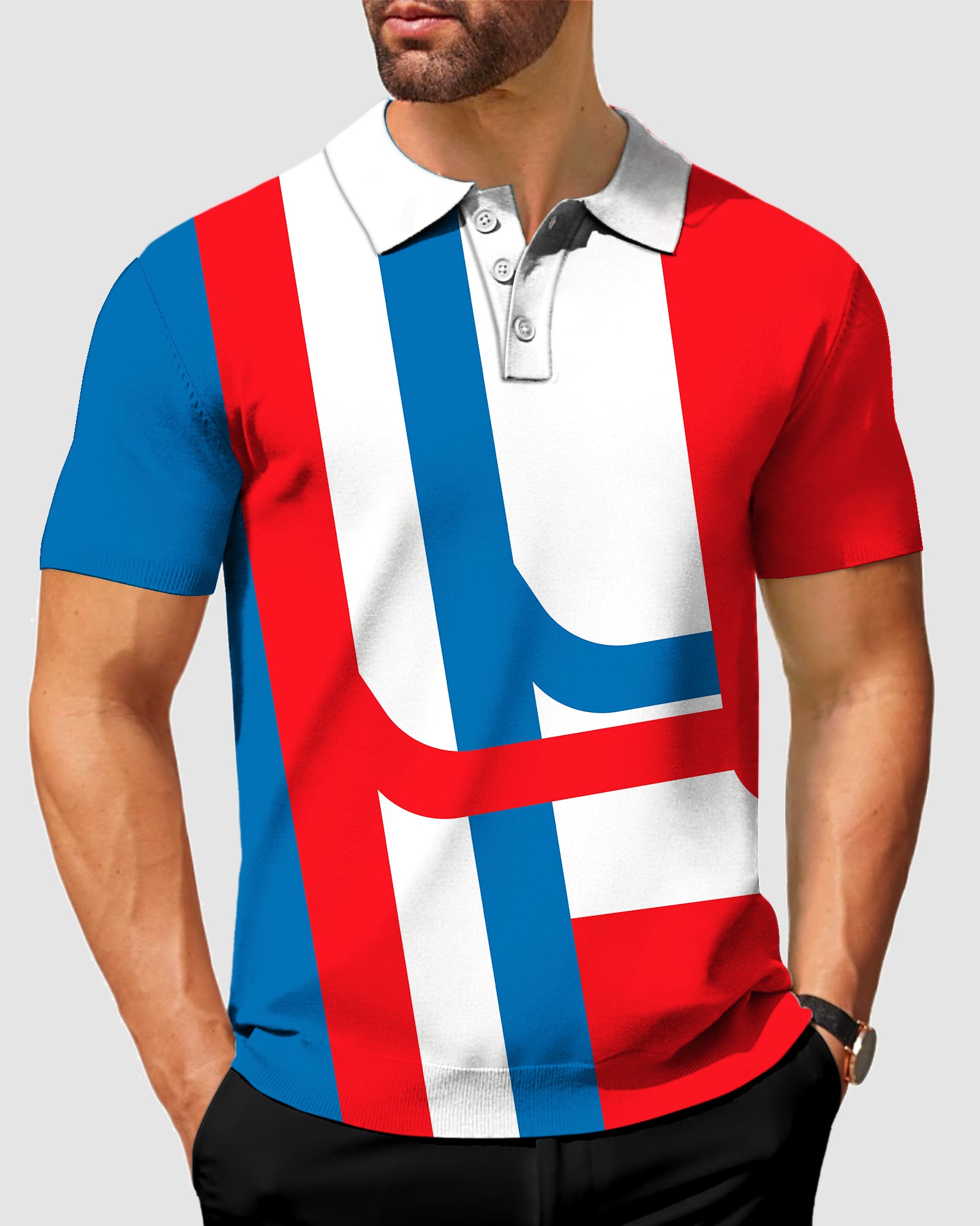 Men's Diagonal Stripes-Stripe Series Polo