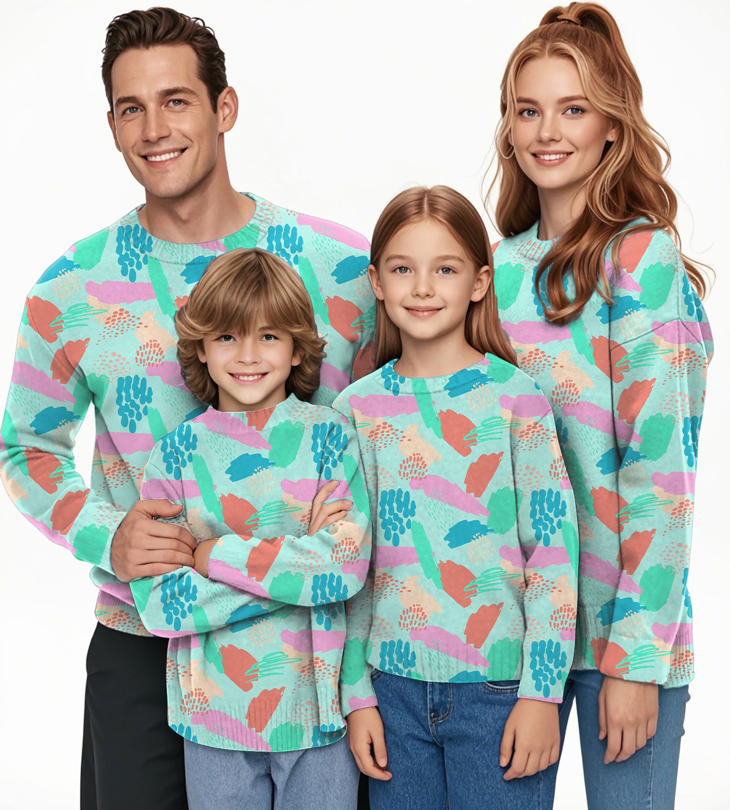 Graffiti Crewneck Pullover Ugly Sweater Men Women boy girl family