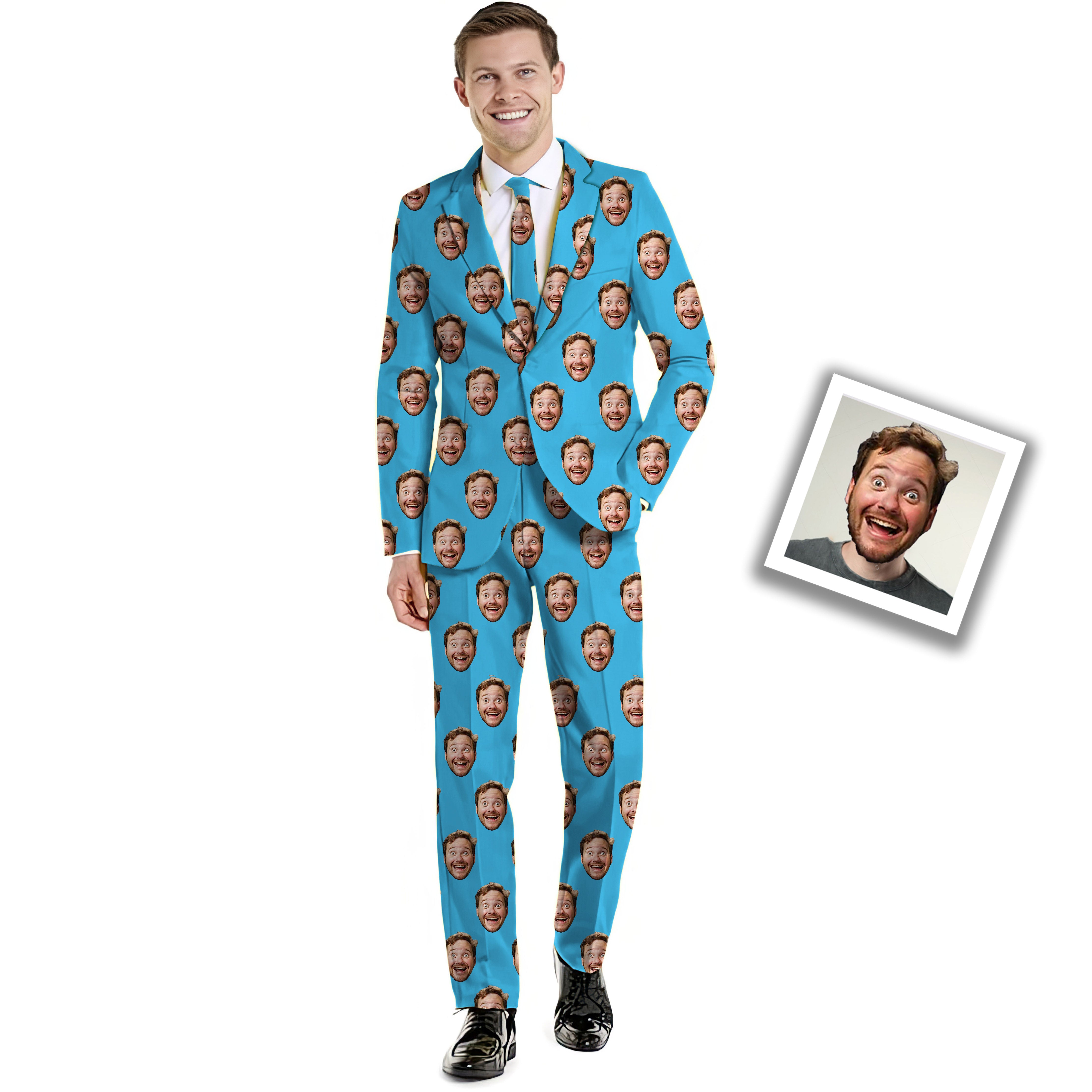Custom Photo Funny Face Men's Party Costumes-Theme Party 2 or 3pcs Suit set-Blazer Pants & Vest