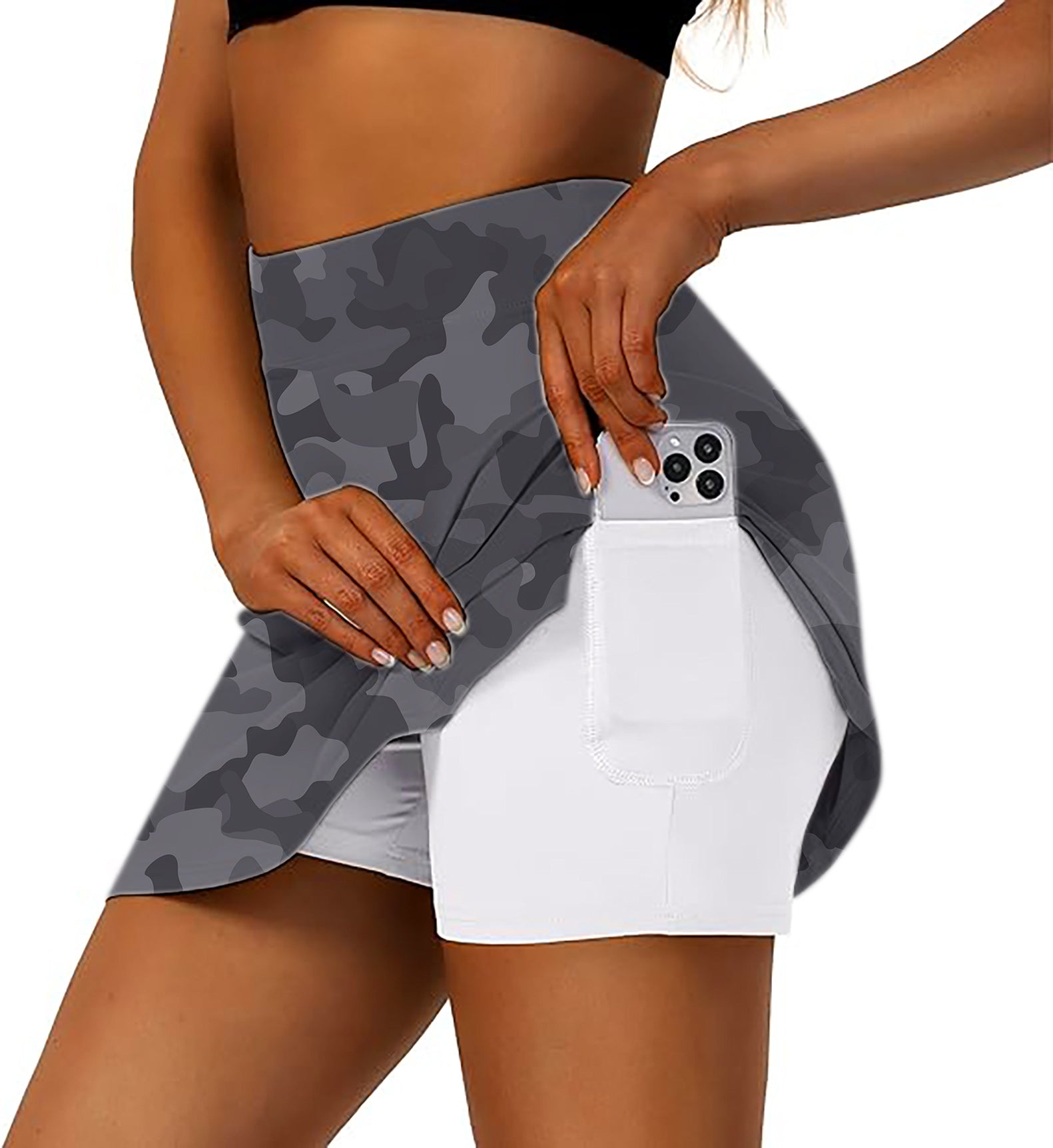 Ghost Camo Women's Athletic Golf Skorts Flared Skirts