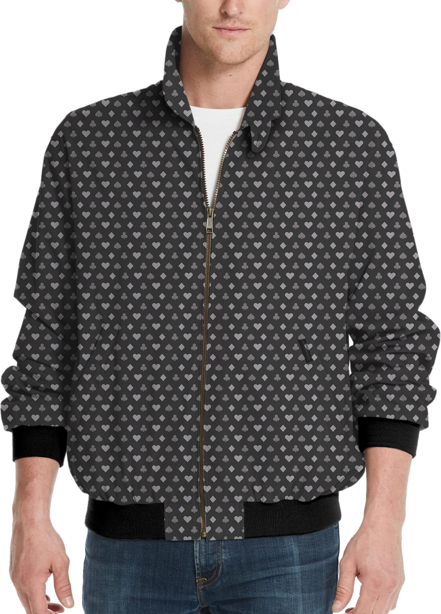 Poker Pattern-Men's Golf Windbreaker Light Jacket