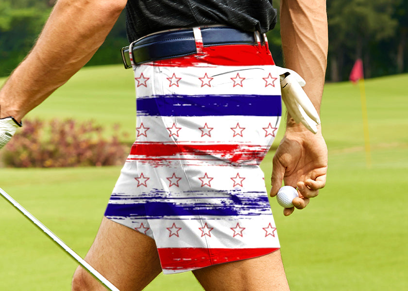Men Stars & Stripes Golf Shorts