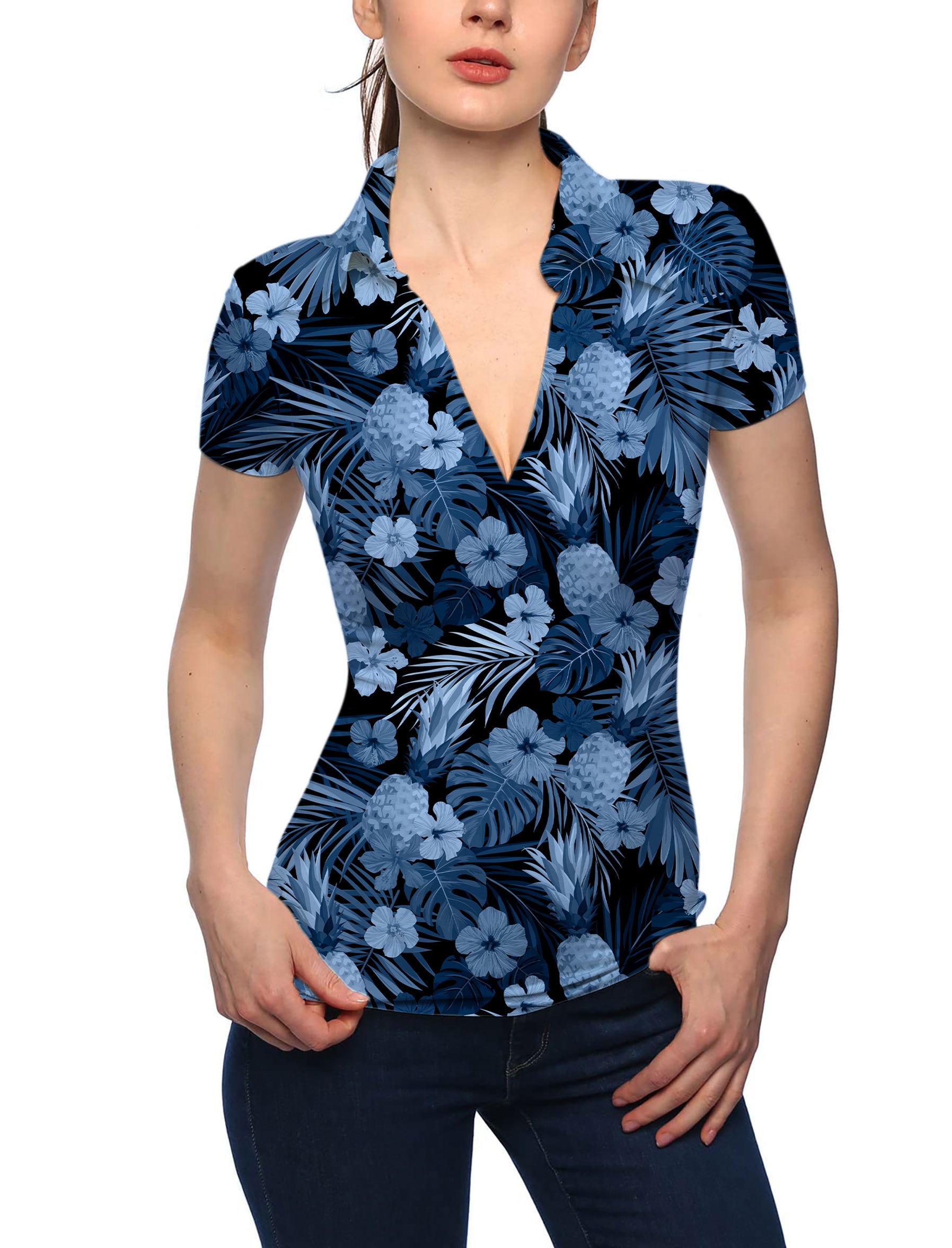 Women's Hala Kahiki V Neck Golf Polo