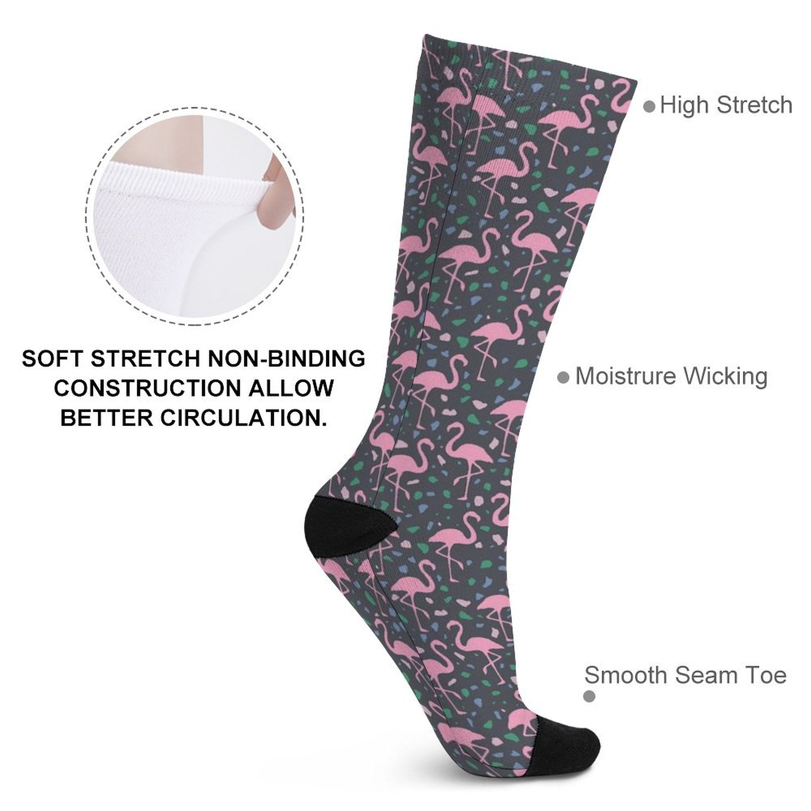 Terrazzo Flamingo Prined socks Gifts for Men Women
