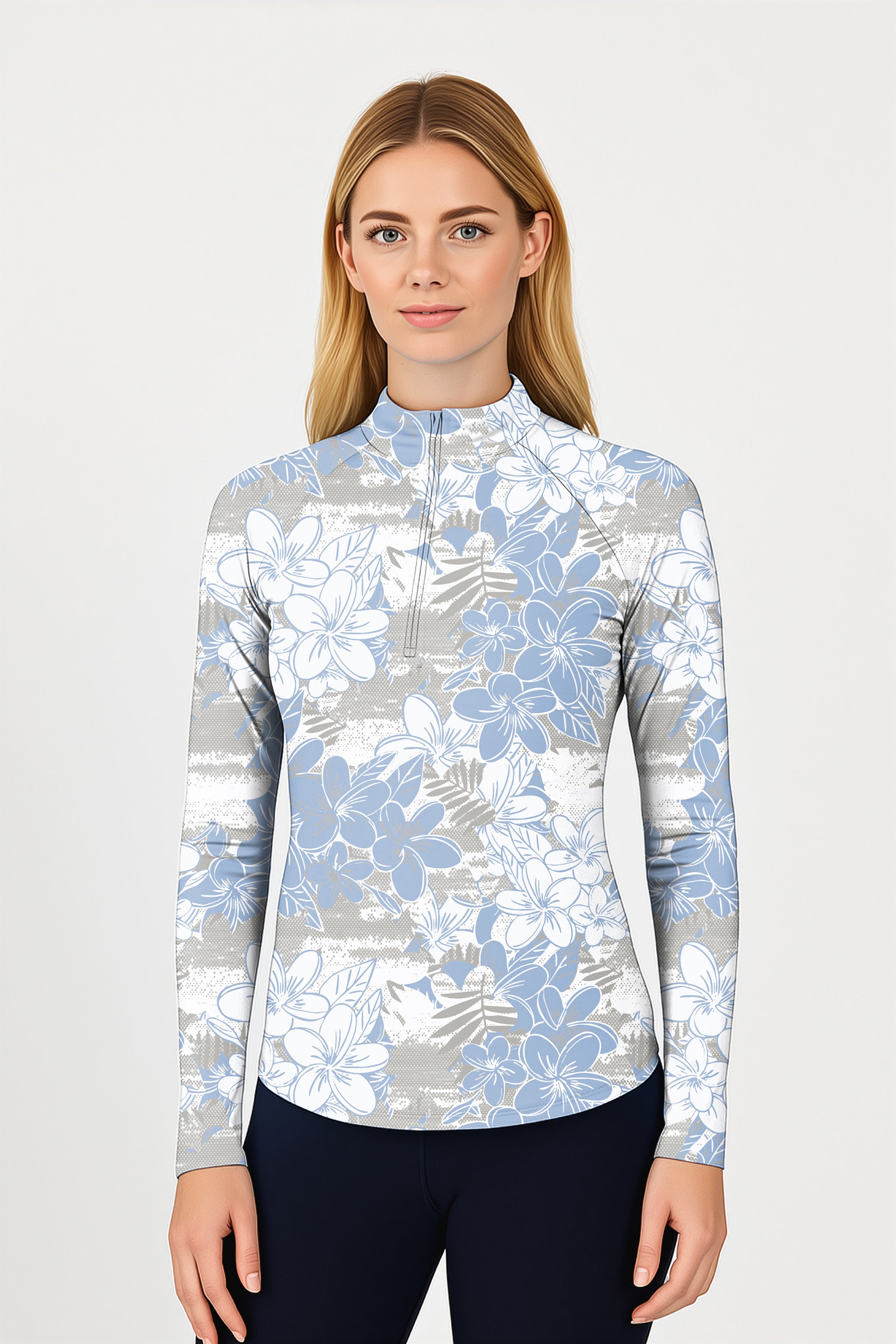 Tropical Mist Women's Golf Active 3/4 Zipper Top Long Sleeves