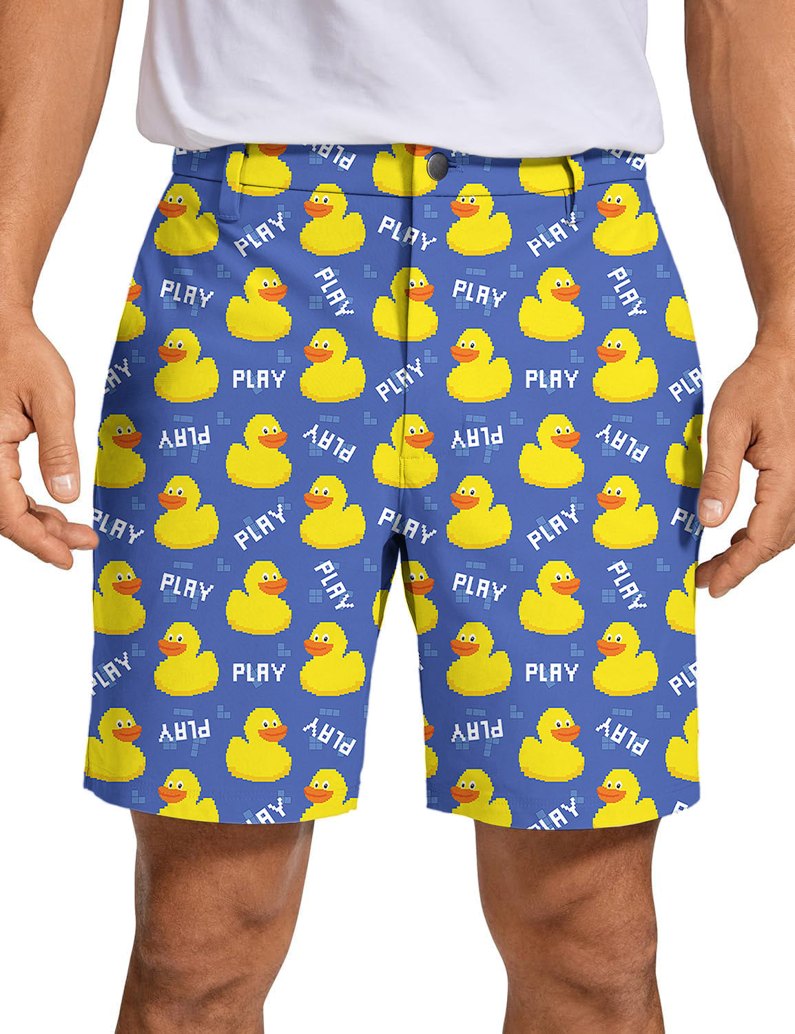 Men Yellow duck Golf Shorts