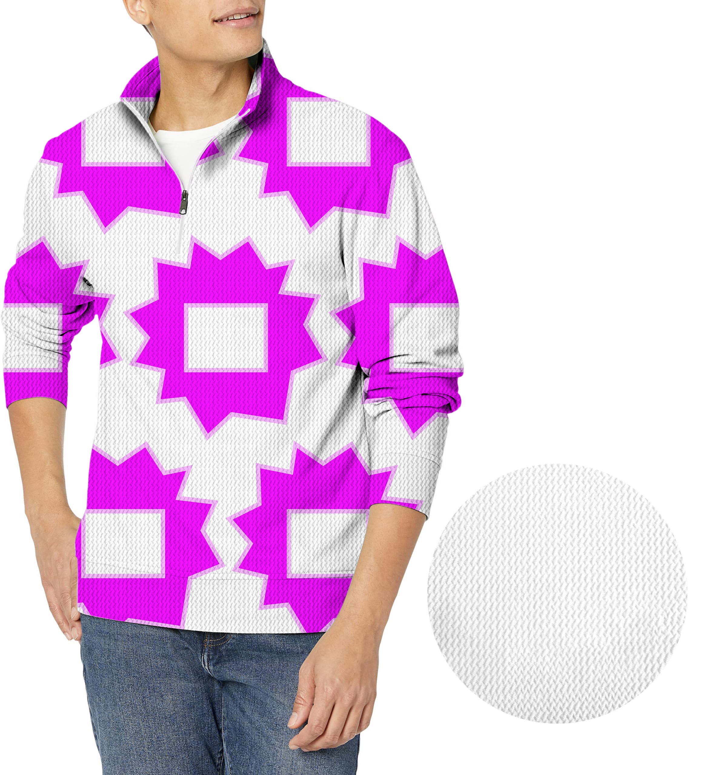 Explosion Geometry Limited Edition Men's Golf Waffle Zipper Pullover