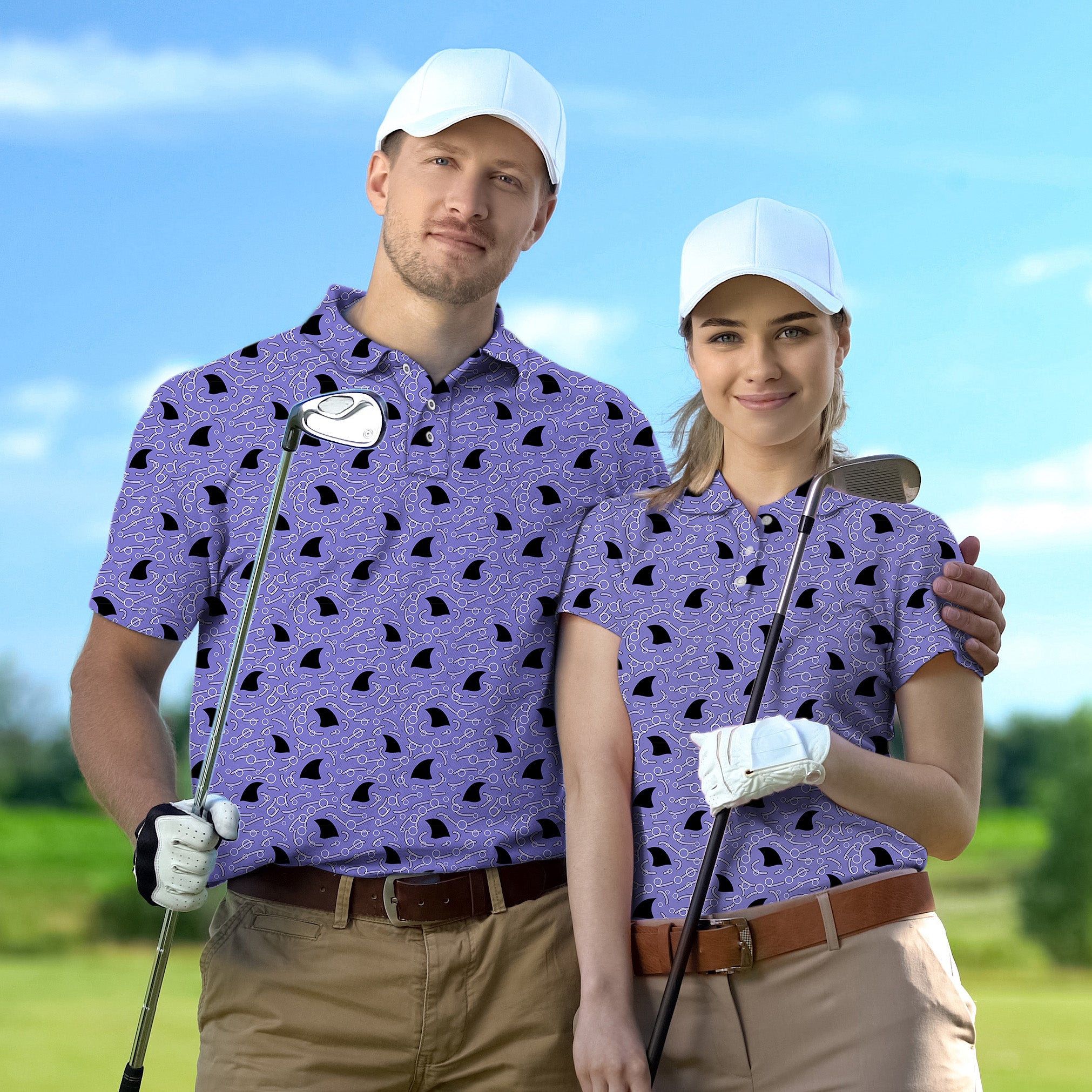 Couple Shark Fin Seamless set Golf Championship Trophy tournament
