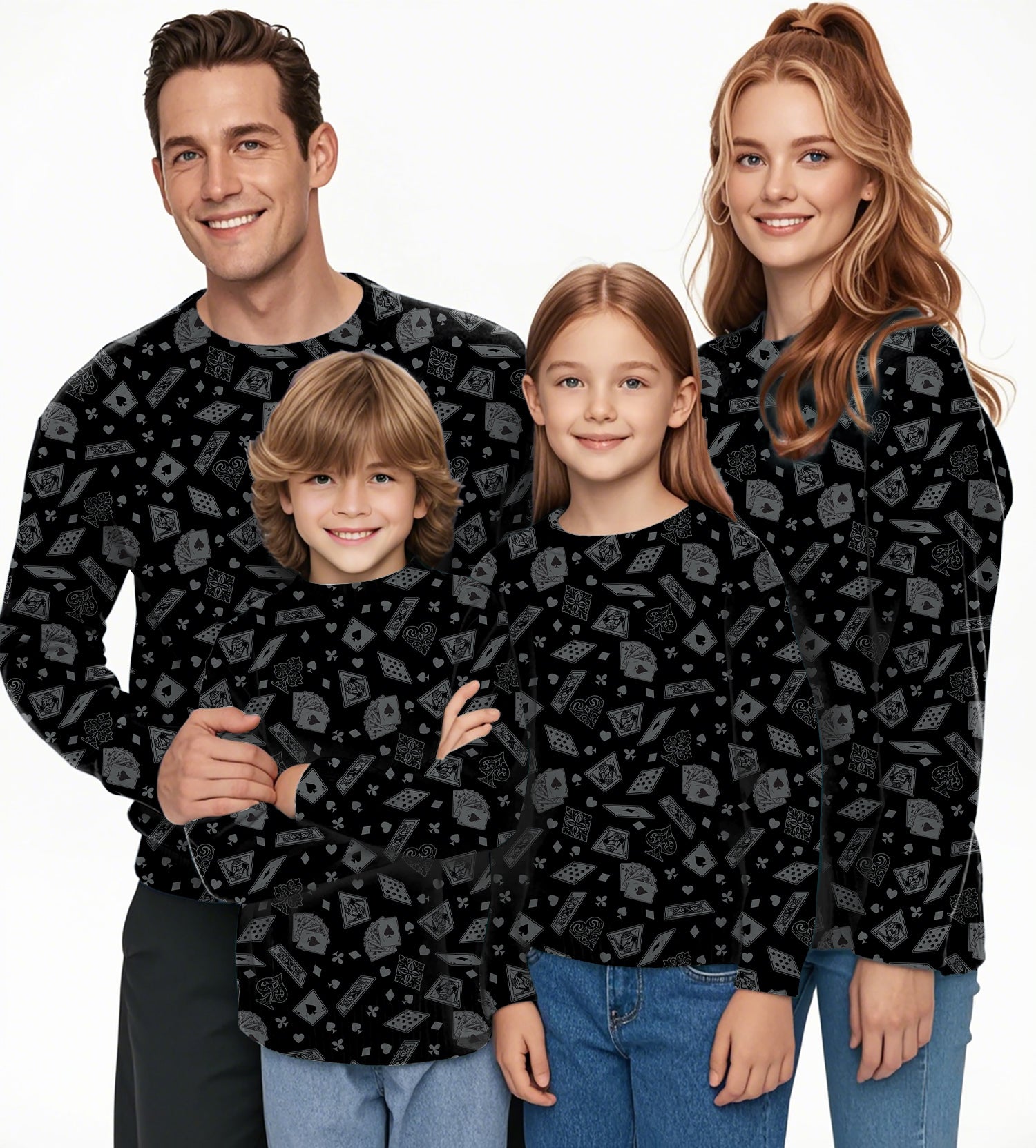 poker Crewneck Pullover Ugly Sweater Men Women boy girl family