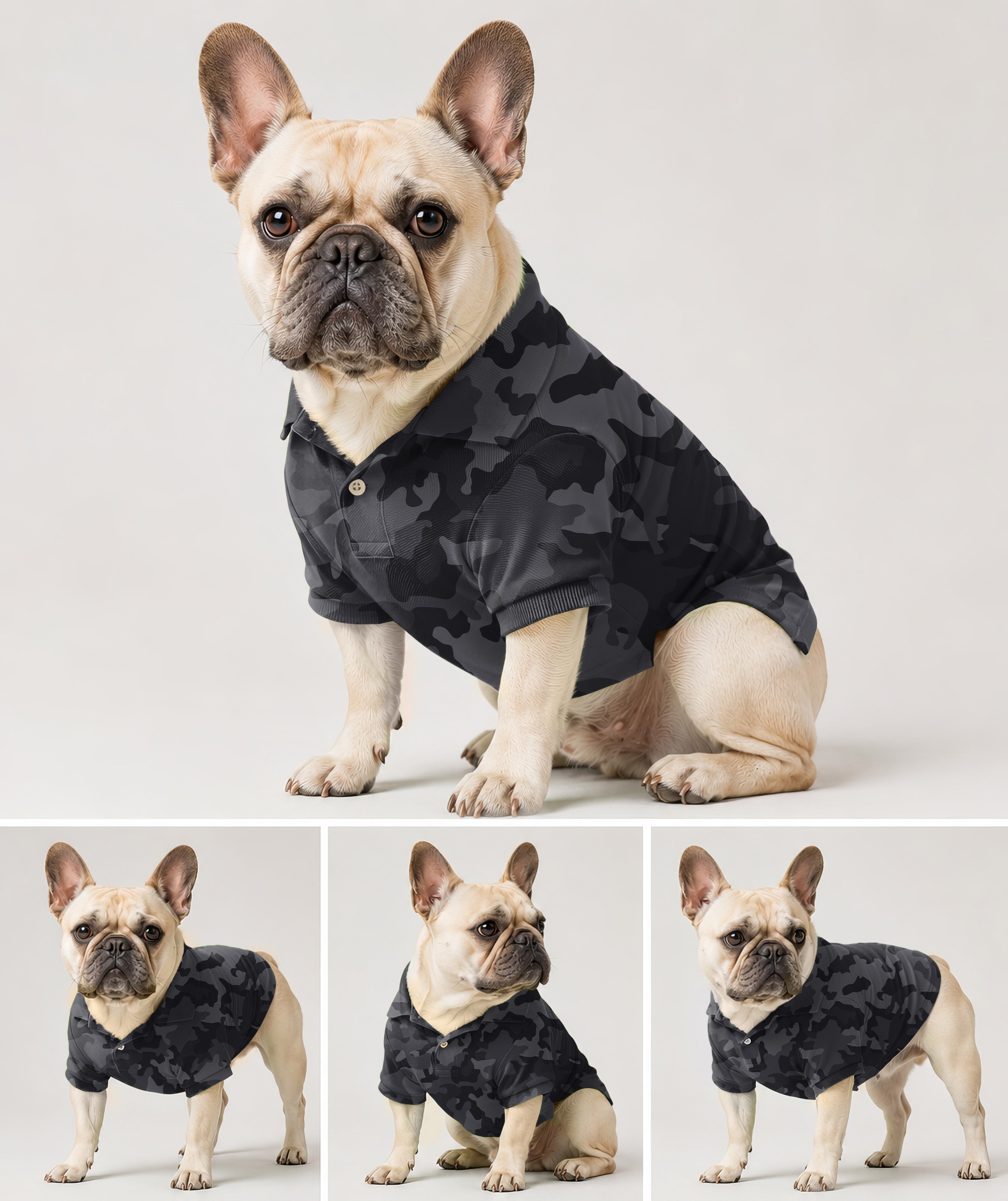 Dog's Black camouflage golf polo
