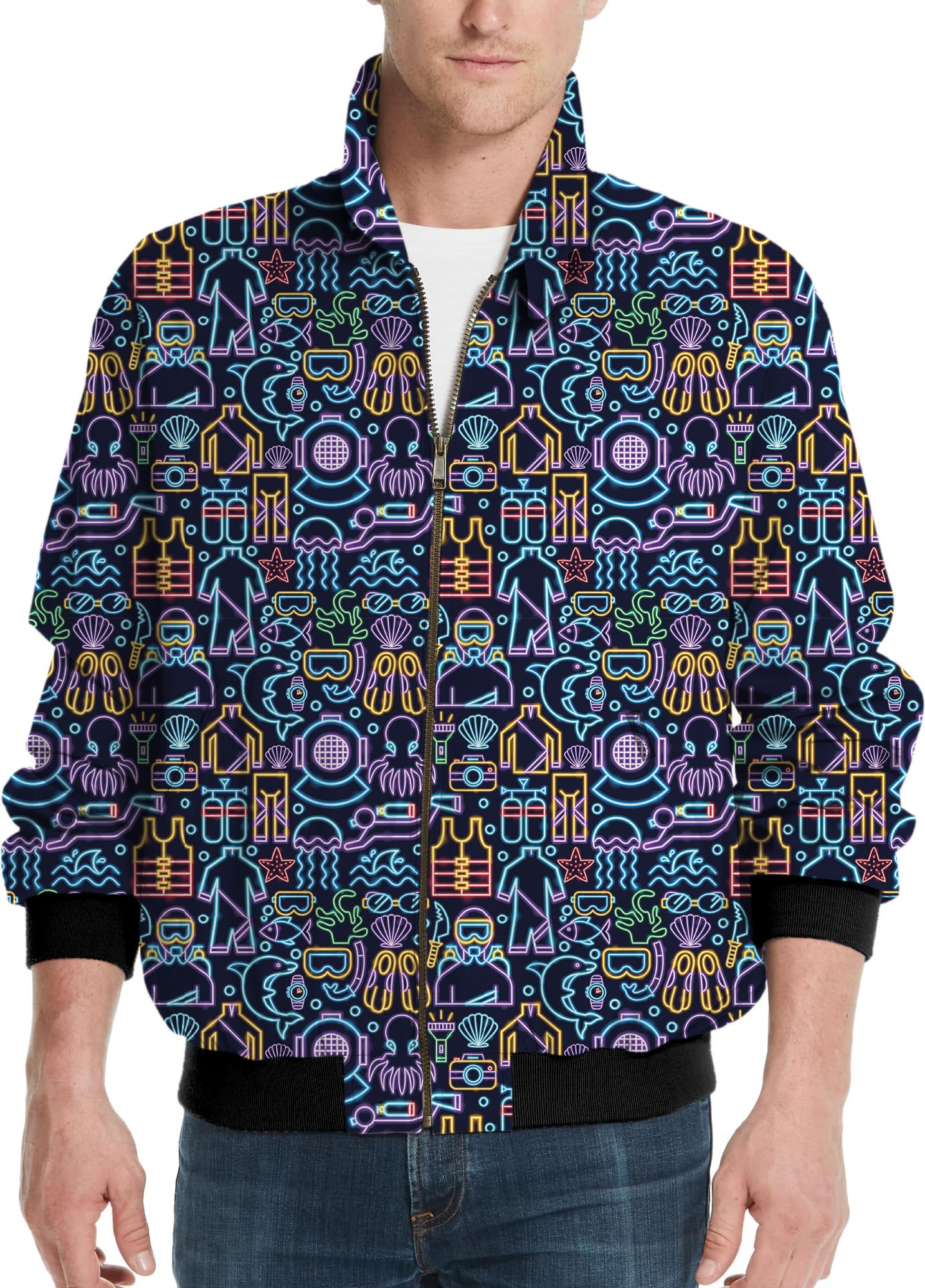 Neon Diver-Men's Golf Windbreaker Light Jacket