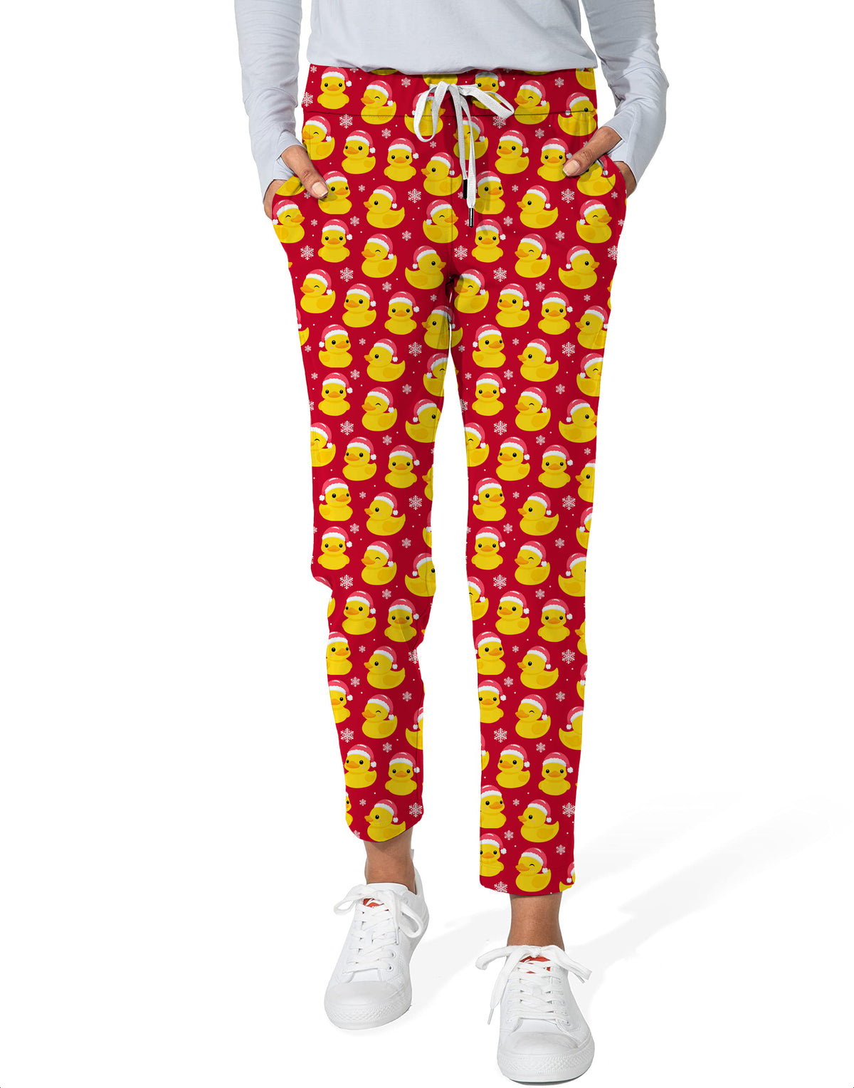 Christmas Yellow Duck Women's 7/8 Stretch Ankle Golf Pants