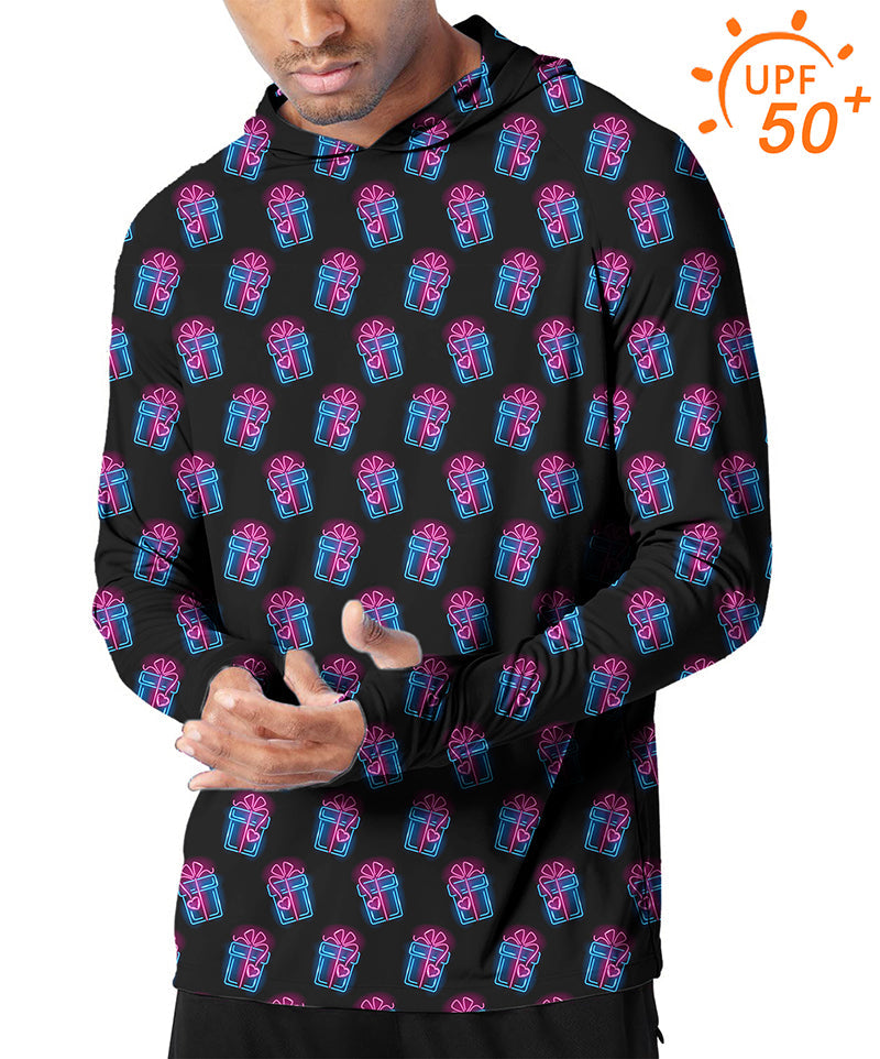 Men's slim fit outdoor Christmas gift hoodie with UPF 50+ sun protection and breathable fabric