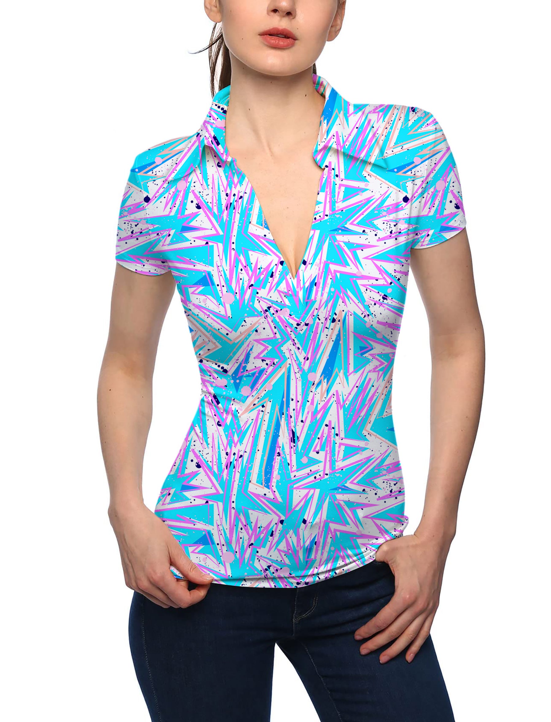 Women's Kapow V Neck Golf Polo
