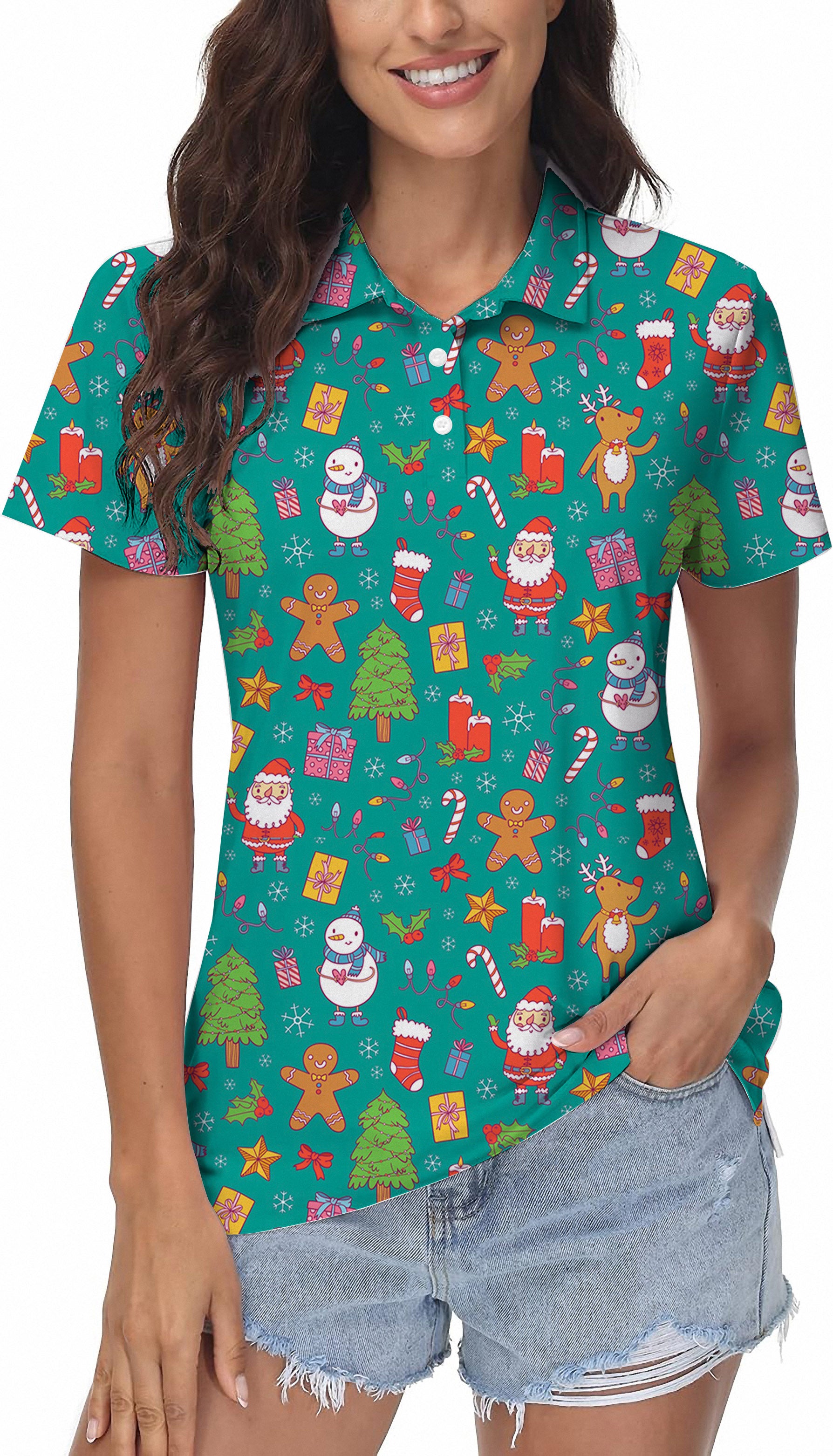 Women's Merry Christmas Golf Polo