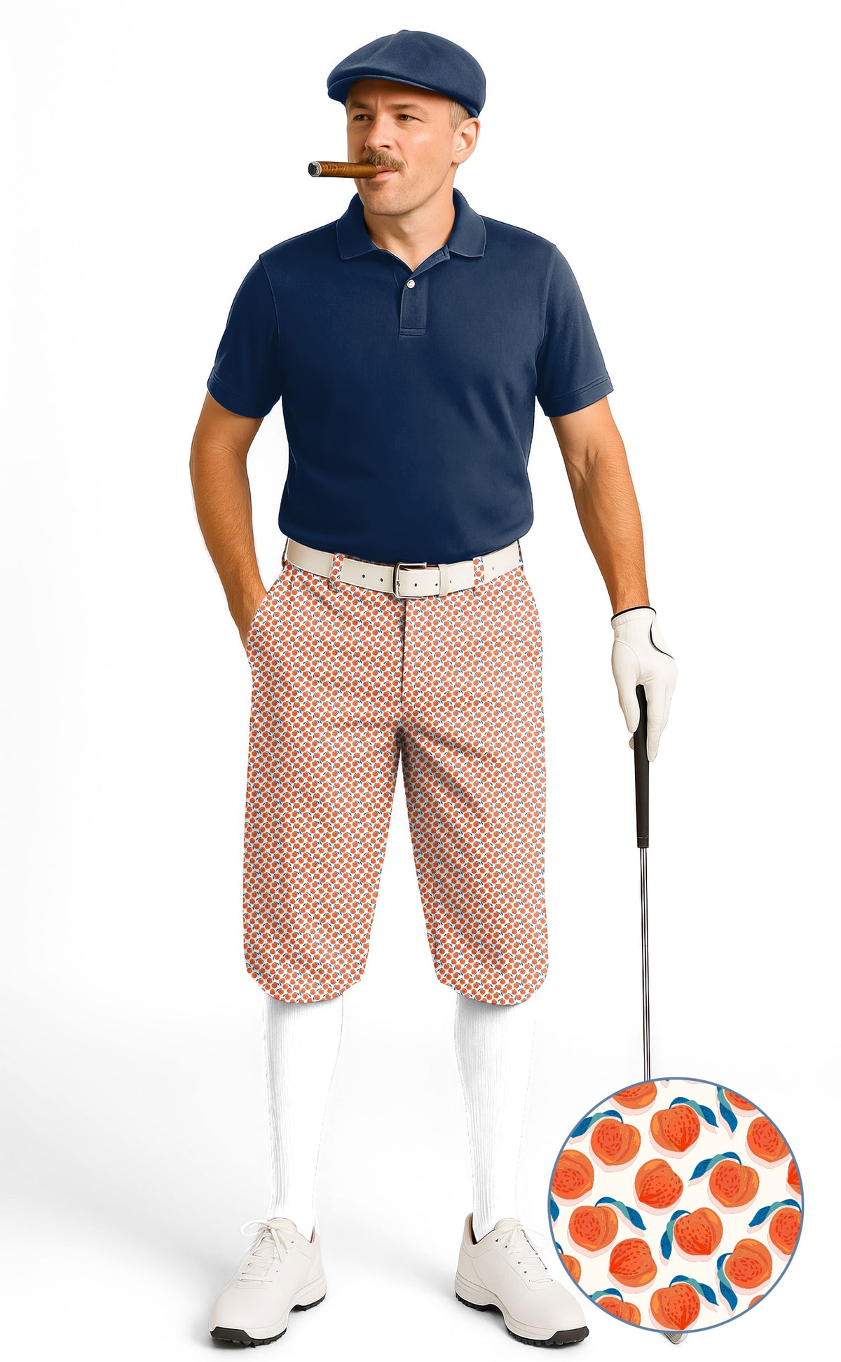 momo peach Men's Golf Knickers Pants