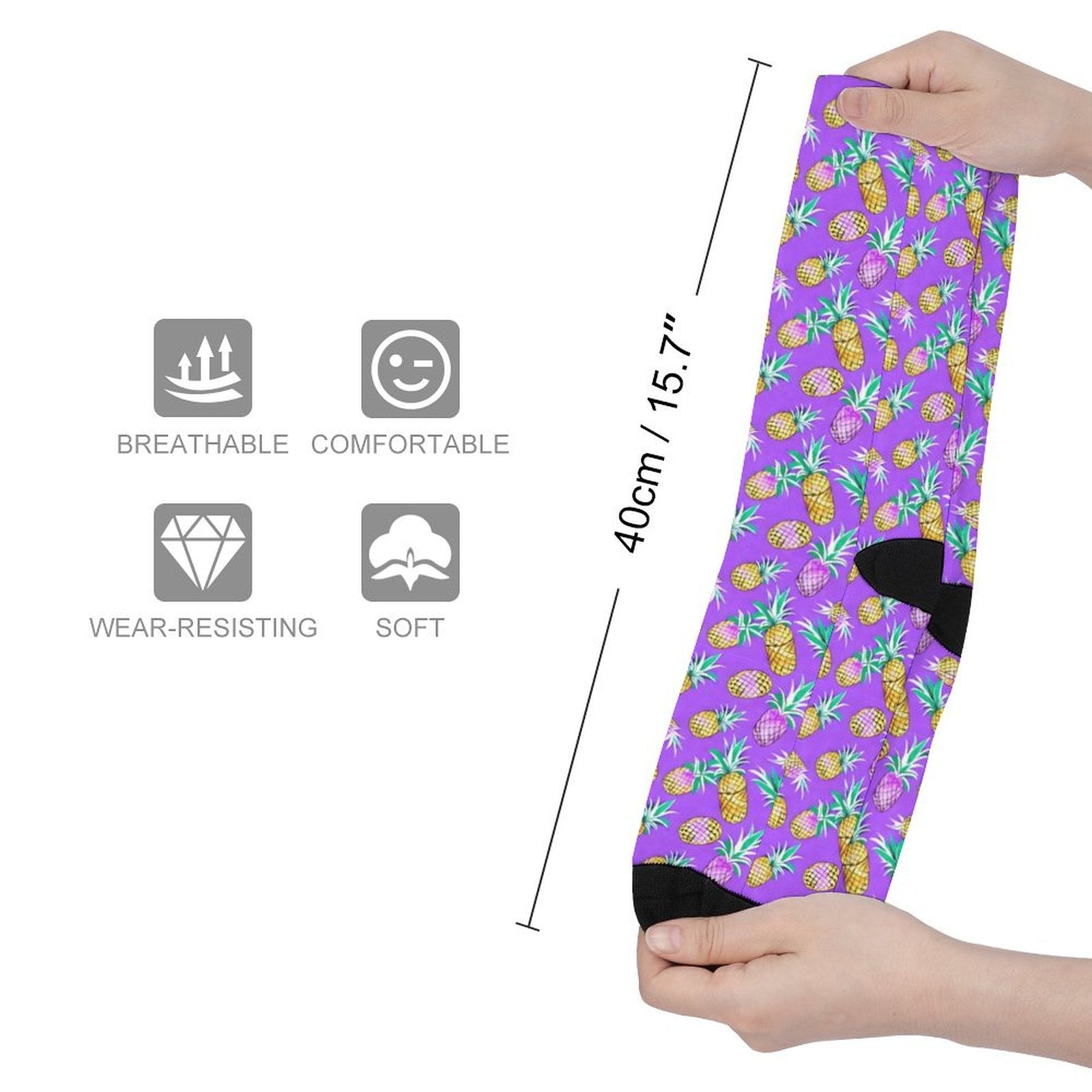 Purple Pineapple Prined socks Gifts for Men Women