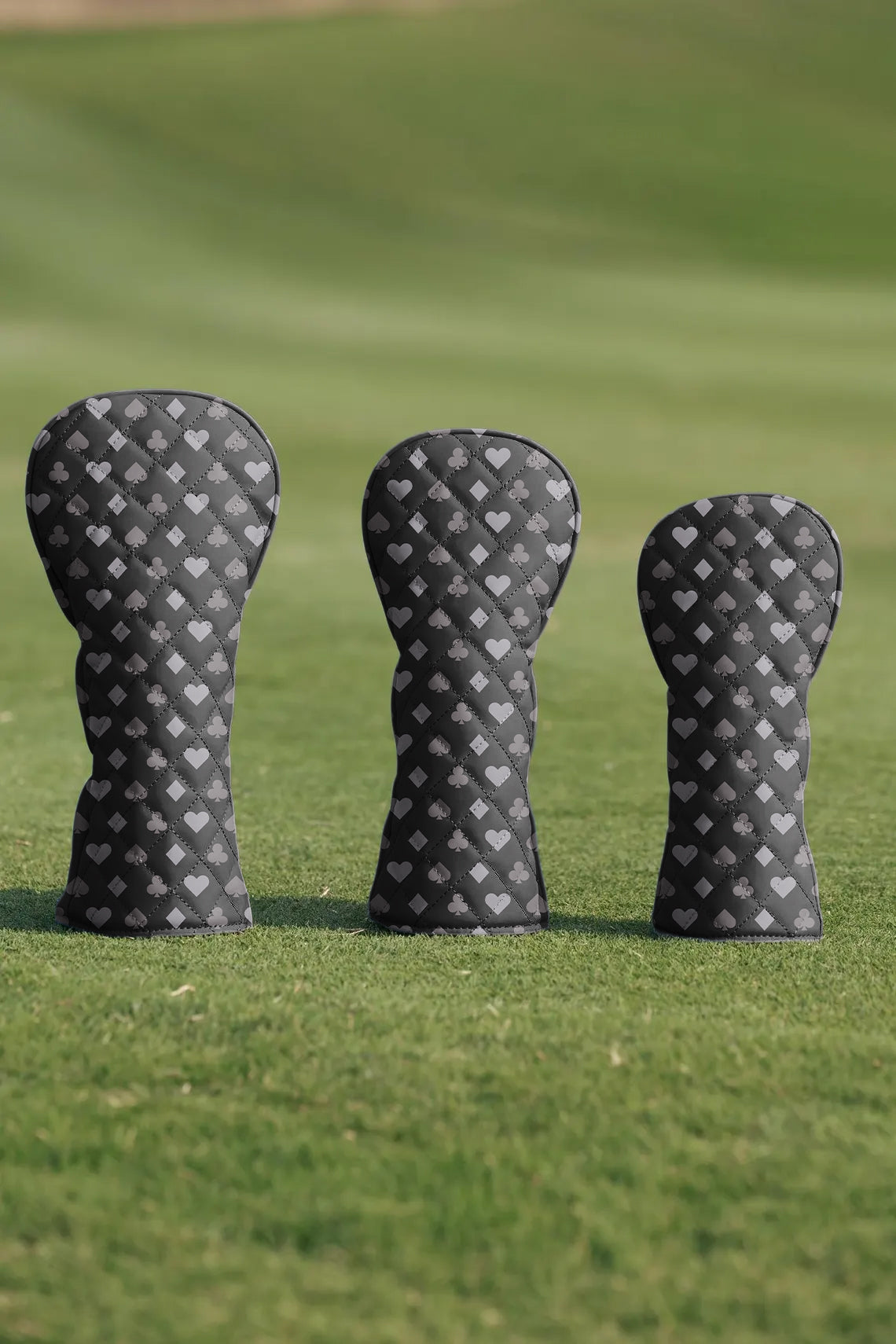 Poker Pattern Quilting Golf Cover Set Digital Printing Sewing The Perfect Gift For Your Favorite Team 4 Pcs Set