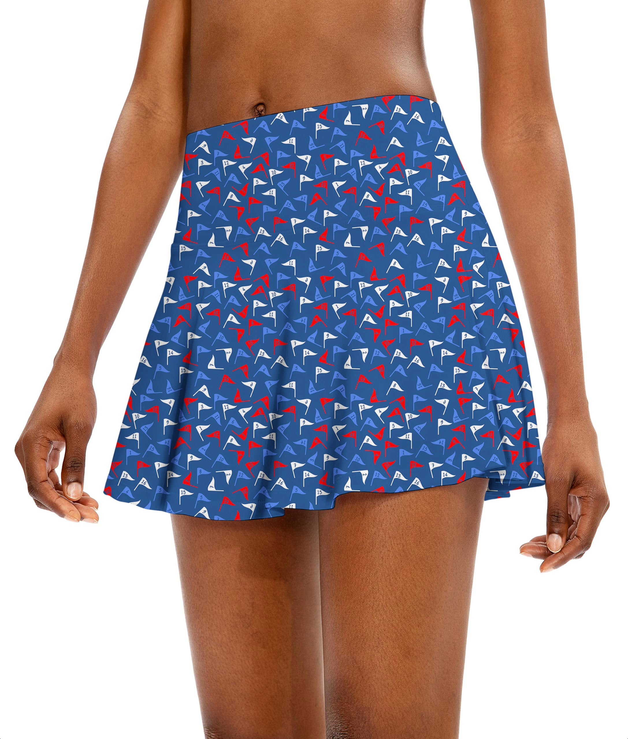 Flag Tap Women's Athletic Golf Skorts Flared Skirts